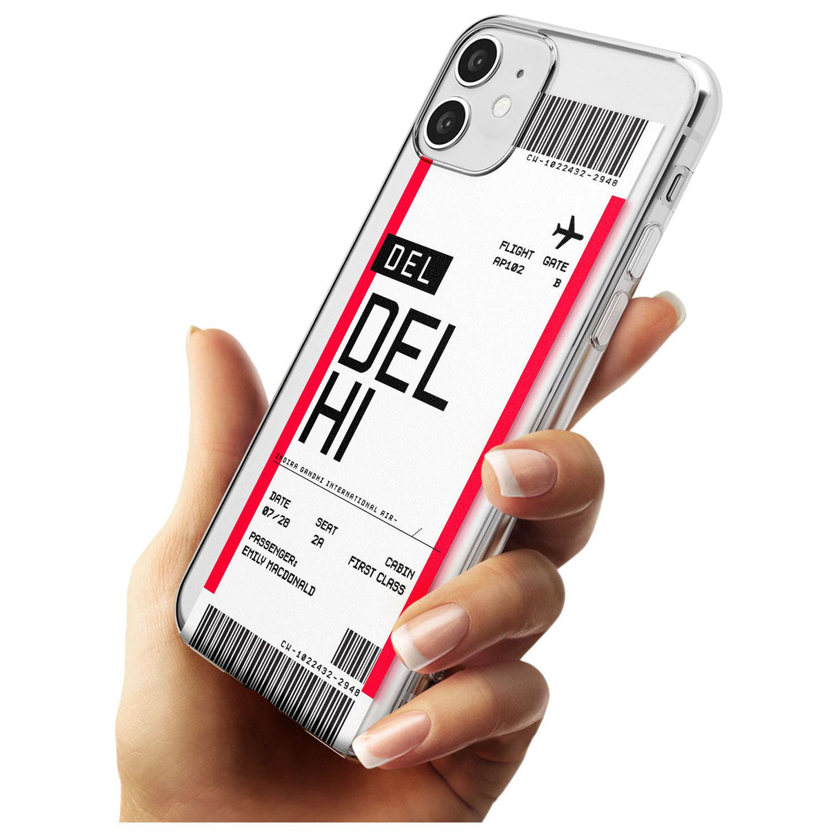 Delhi Boarding Pass iPhone Case   Custom Phone Case - Case Warehouse