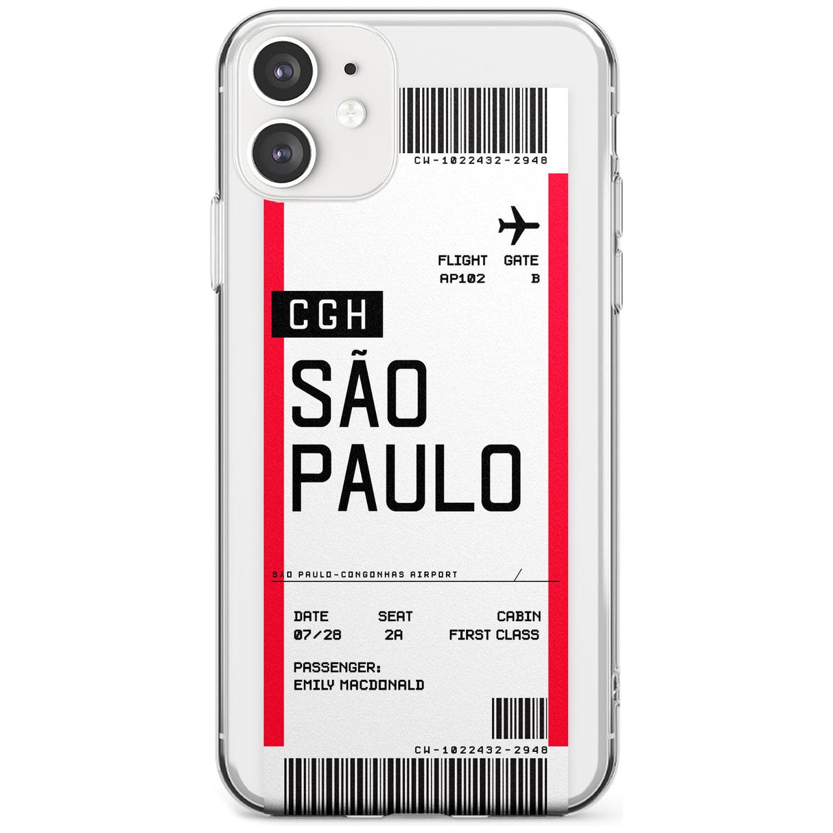 São Paulo Boarding Pass iPhone Case  Slim Case Custom Phone Case - Case Warehouse