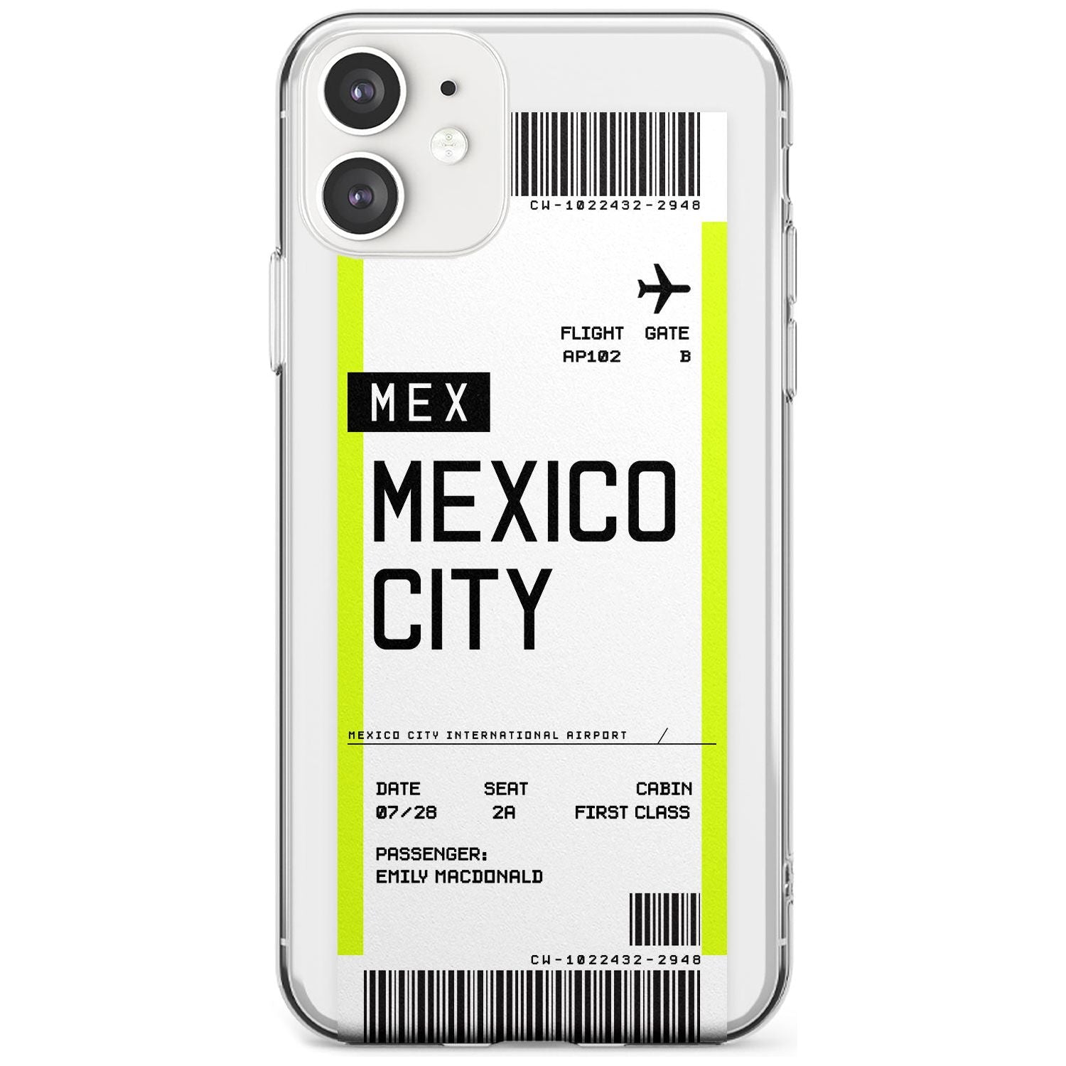 Mexico City Boarding Pass iPhone Case  Slim Case Custom Phone Case - Case Warehouse