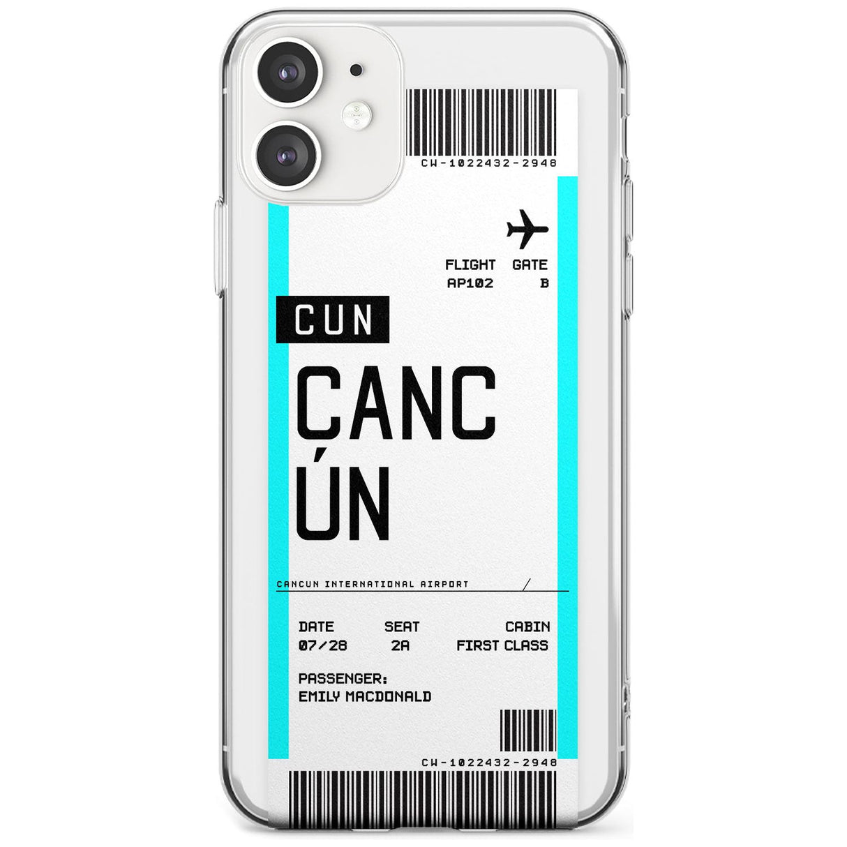 Cancún Boarding Pass iPhone Case  Slim Case Custom Phone Case - Case Warehouse