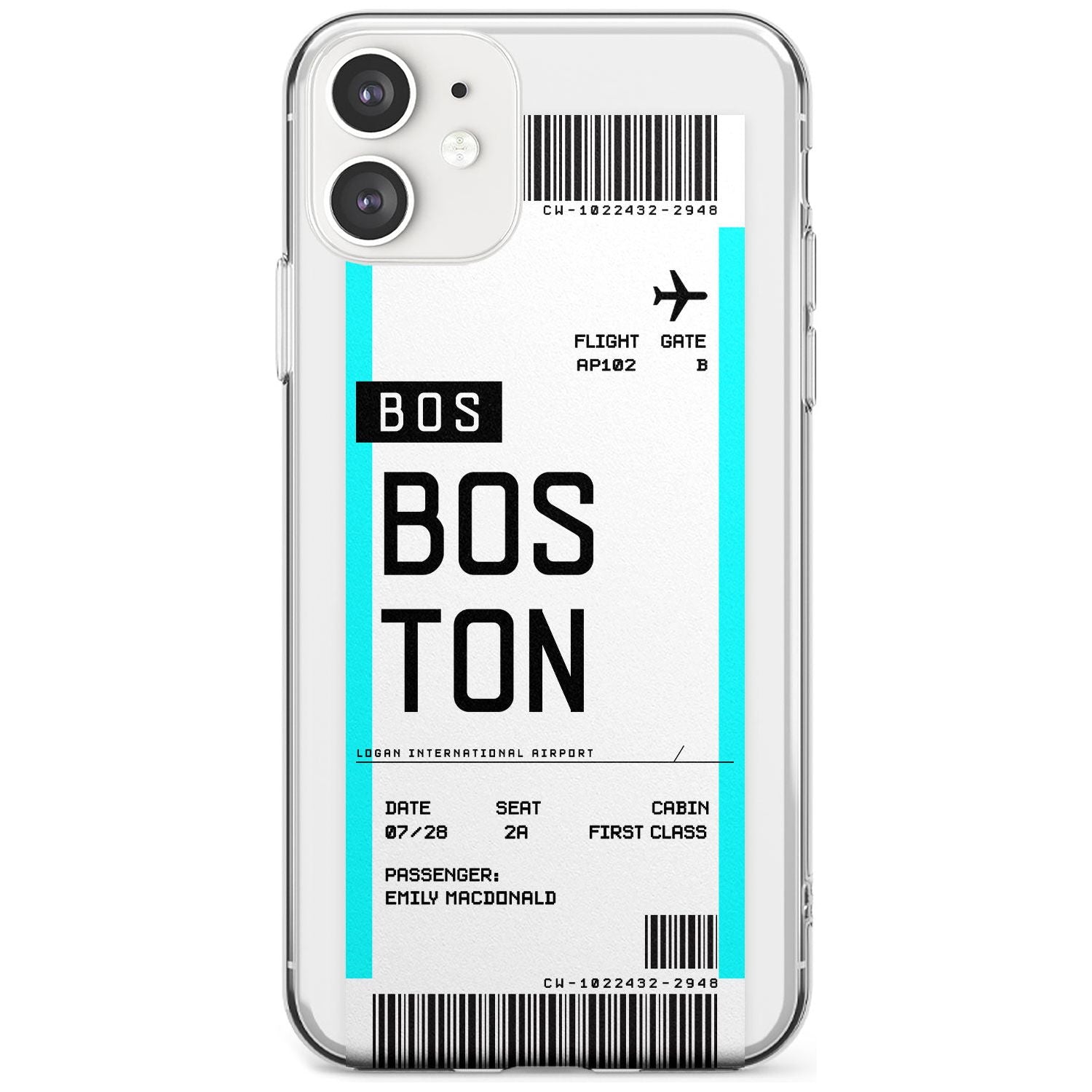 Boston Boarding Pass iPhone Case  Slim Case Custom Phone Case - Case Warehouse