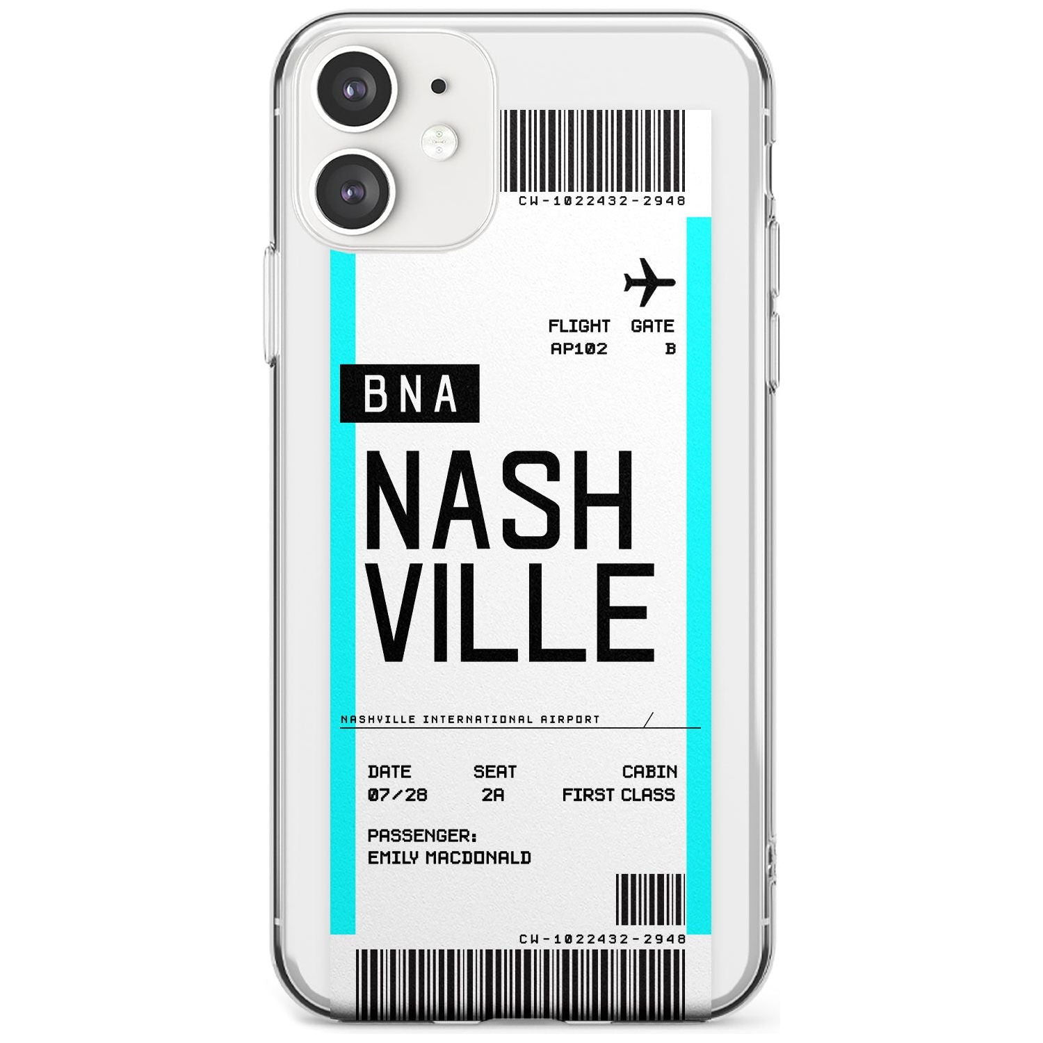 Nashville Boarding Pass iPhone Case  Slim Case Custom Phone Case - Case Warehouse