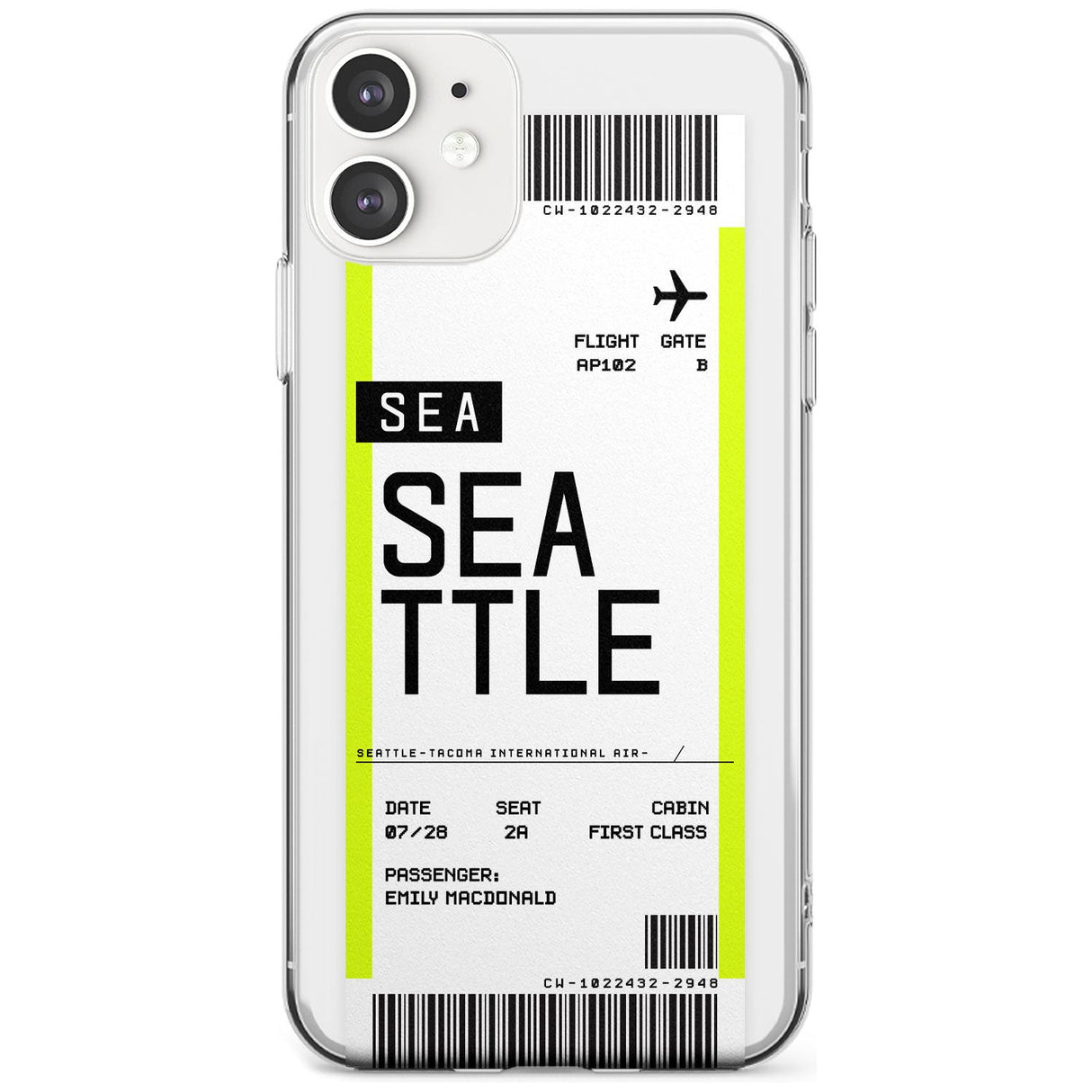 Seattle Boarding Pass iPhone Case  Slim Case Custom Phone Case - Case Warehouse