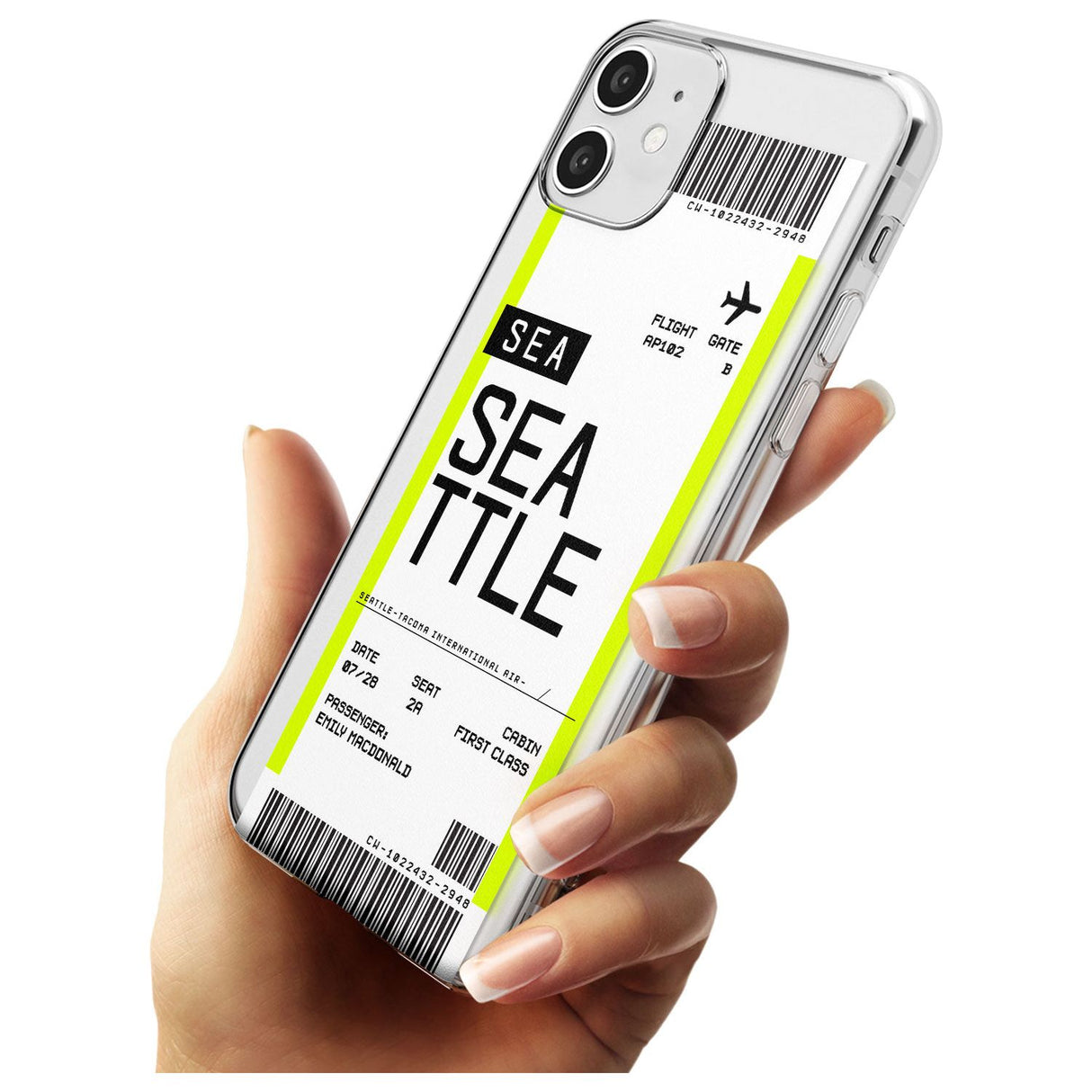 Seattle Boarding Pass iPhone Case   Custom Phone Case - Case Warehouse