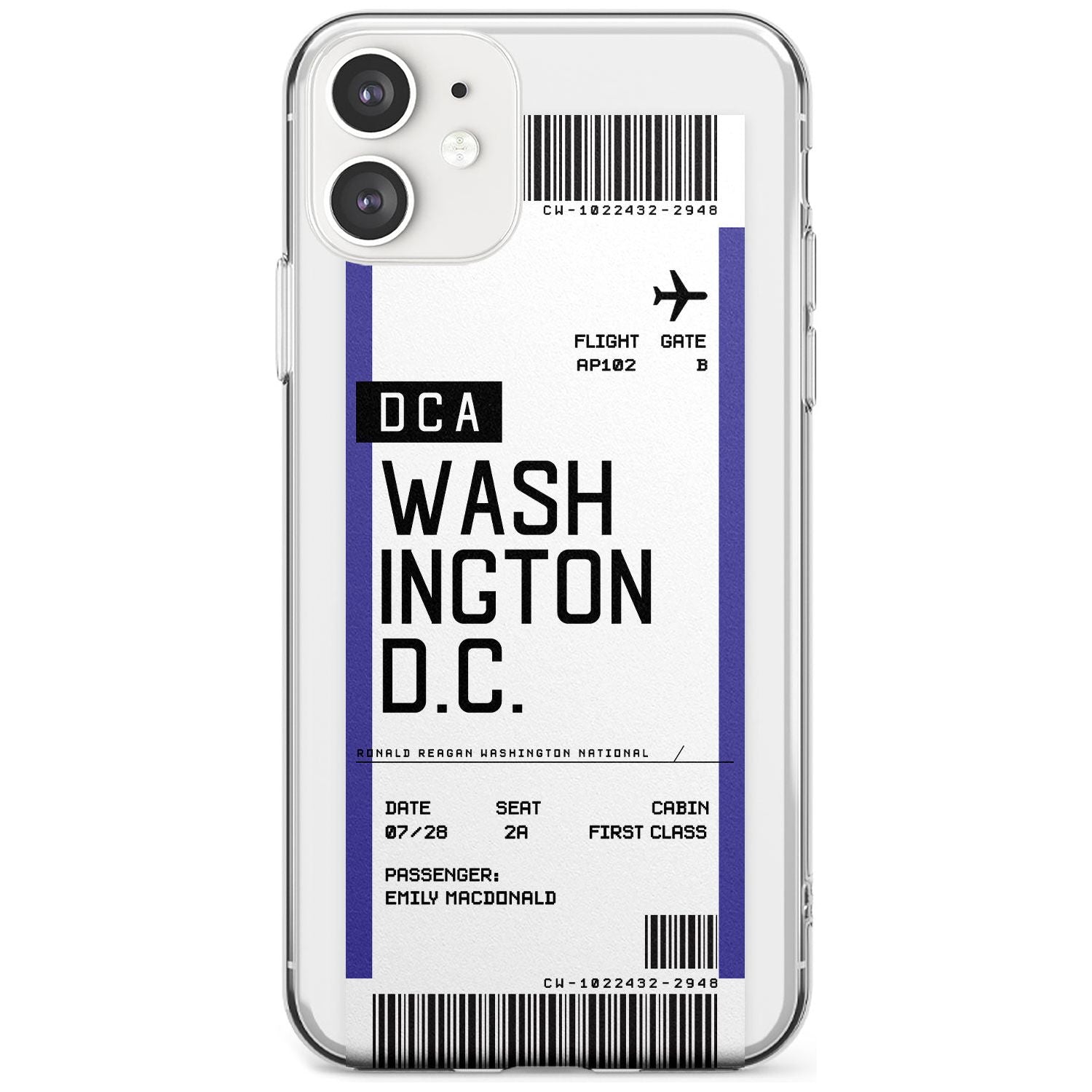 Washington D.C. Boarding Pass iPhone Case  Slim Case Custom Phone Case - Case Warehouse