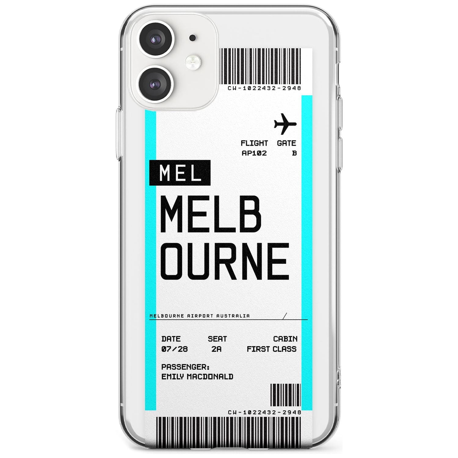 Melbourne Boarding Pass iPhone Case  Slim Case Custom Phone Case - Case Warehouse