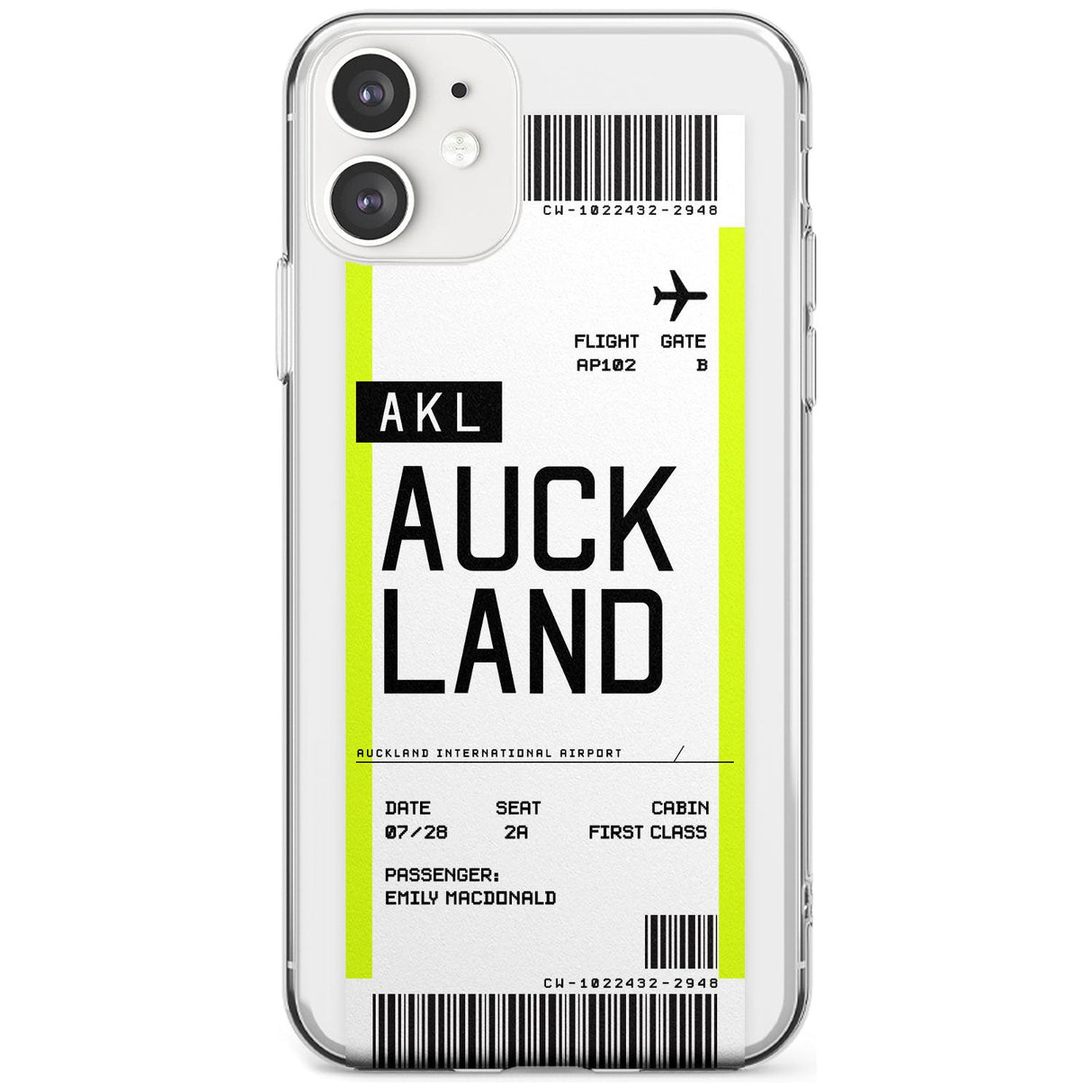 Auckland Boarding Pass iPhone Case  Slim Case Custom Phone Case - Case Warehouse