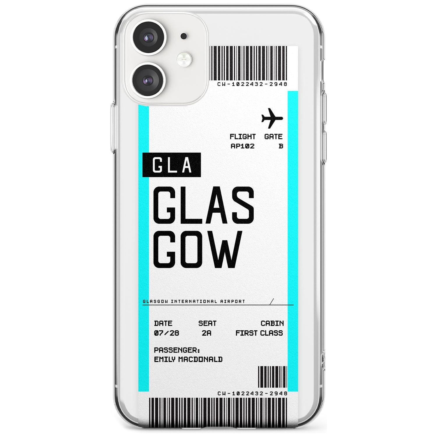 Glasgow Boarding Pass  Slim Case Custom Phone Case - Case Warehouse
