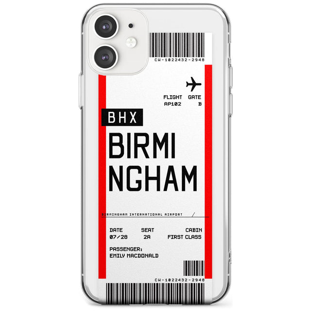 Birmingham Boarding Pass  Slim Case Custom Phone Case - Case Warehouse