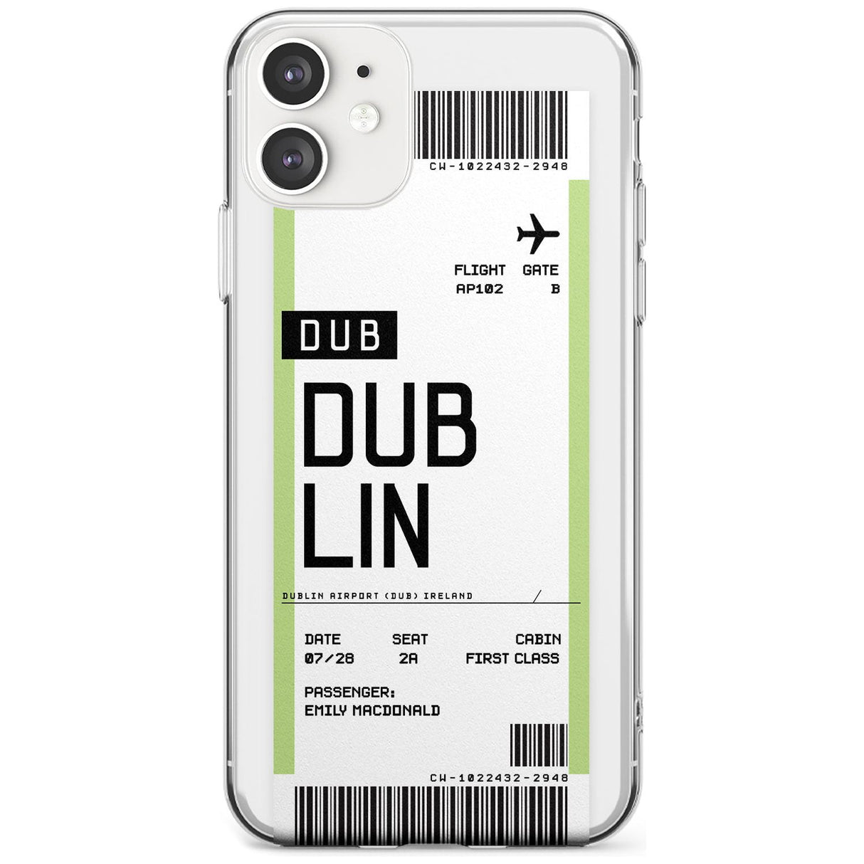 Dublin Boarding Pass iPhone Case  Slim Case Custom Phone Case - Case Warehouse