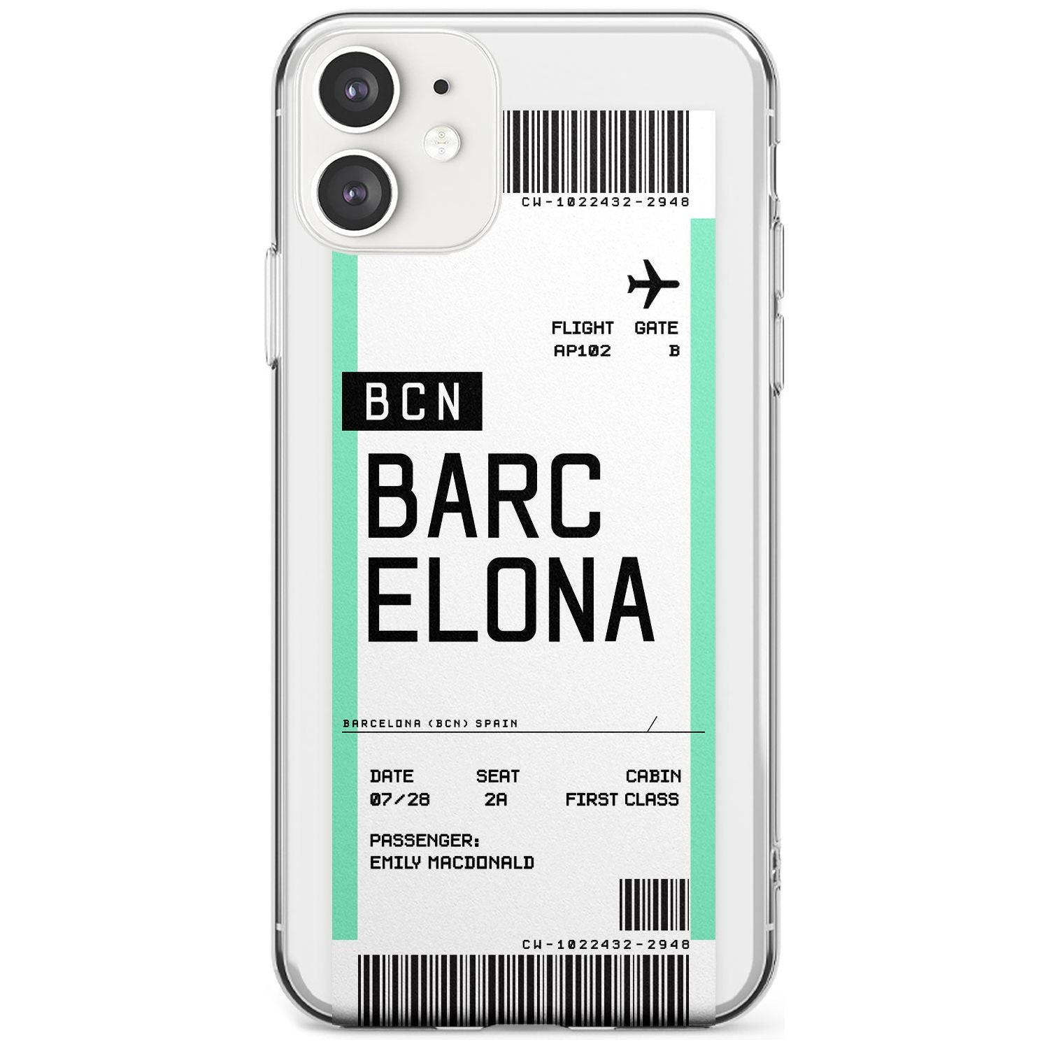 Barcelona Boarding Pass iPhone Case  Slim Case Custom Phone Case - Case Warehouse