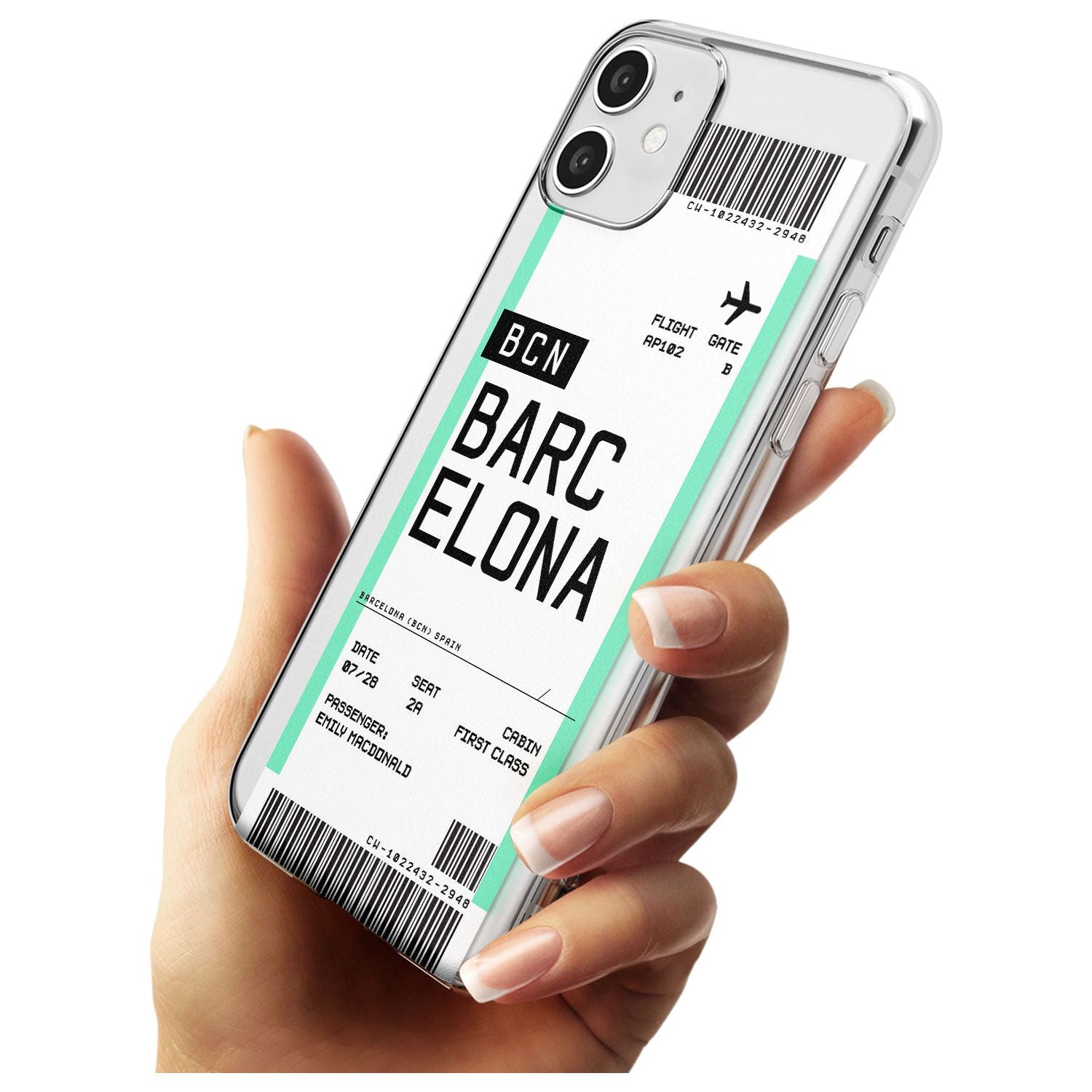 Barcelona Boarding Pass iPhone Case   Custom Phone Case - Case Warehouse