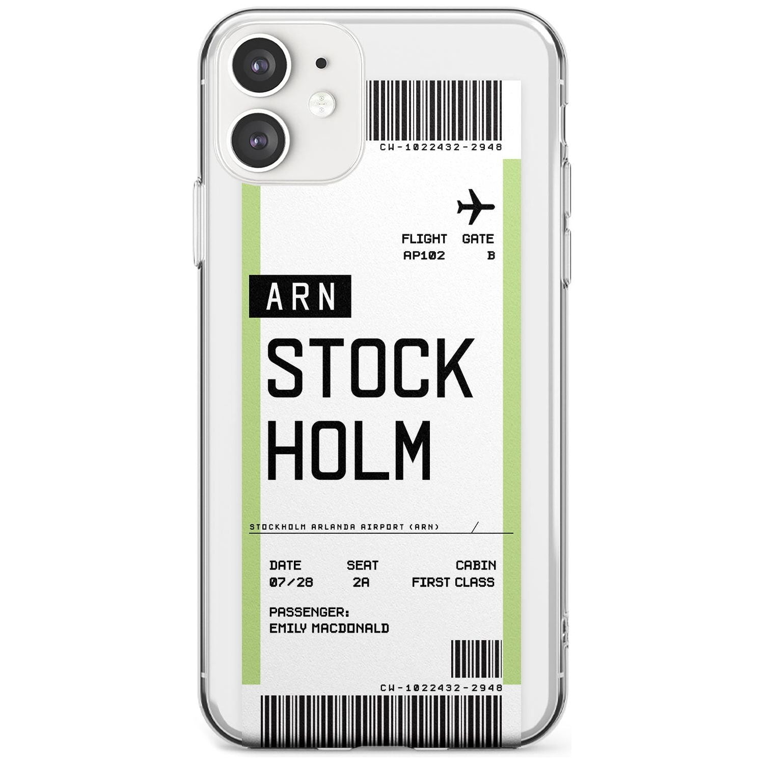 Stockholm Boarding Pass iPhone Case  Slim Case Custom Phone Case - Case Warehouse