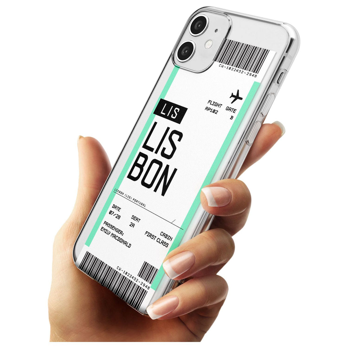 Lisbon Boarding Pass iPhone Case   Custom Phone Case - Case Warehouse