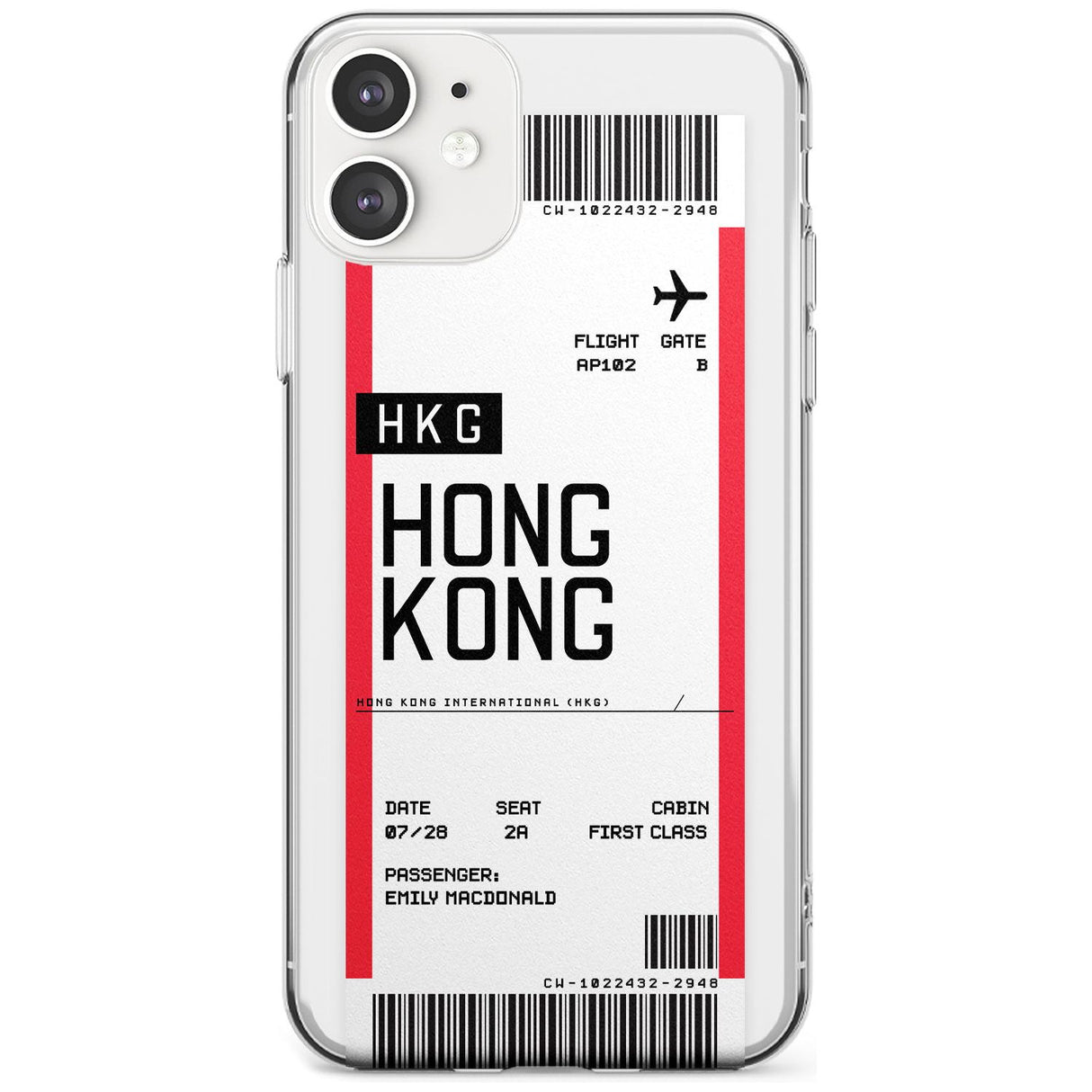 Hong Kong Boarding Pass iPhone Case  Slim Case Custom Phone Case - Case Warehouse