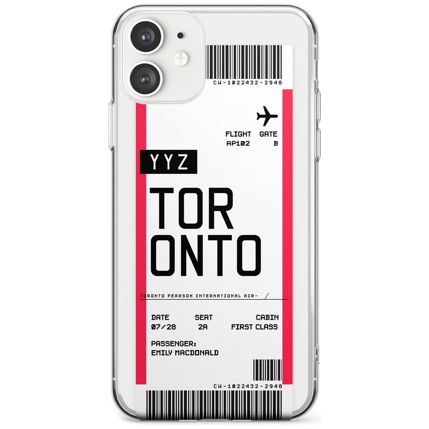 Toronto Boarding Pass iPhone Case  Slim Case Custom Phone Case - Case Warehouse
