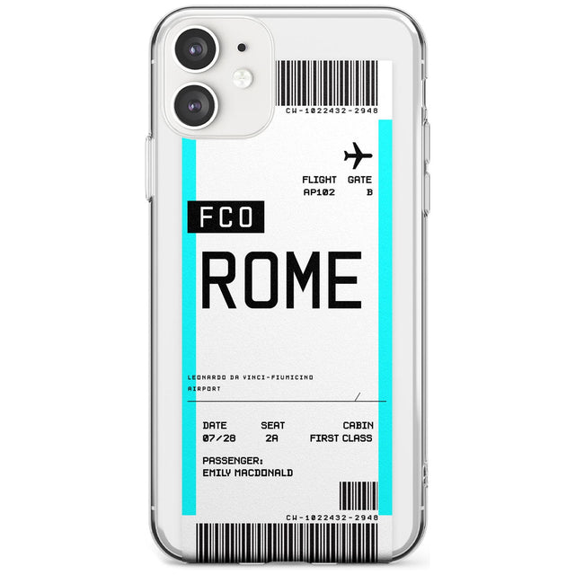 Rome Boarding Pass iPhone Case  Slim Case Custom Phone Case - Case Warehouse