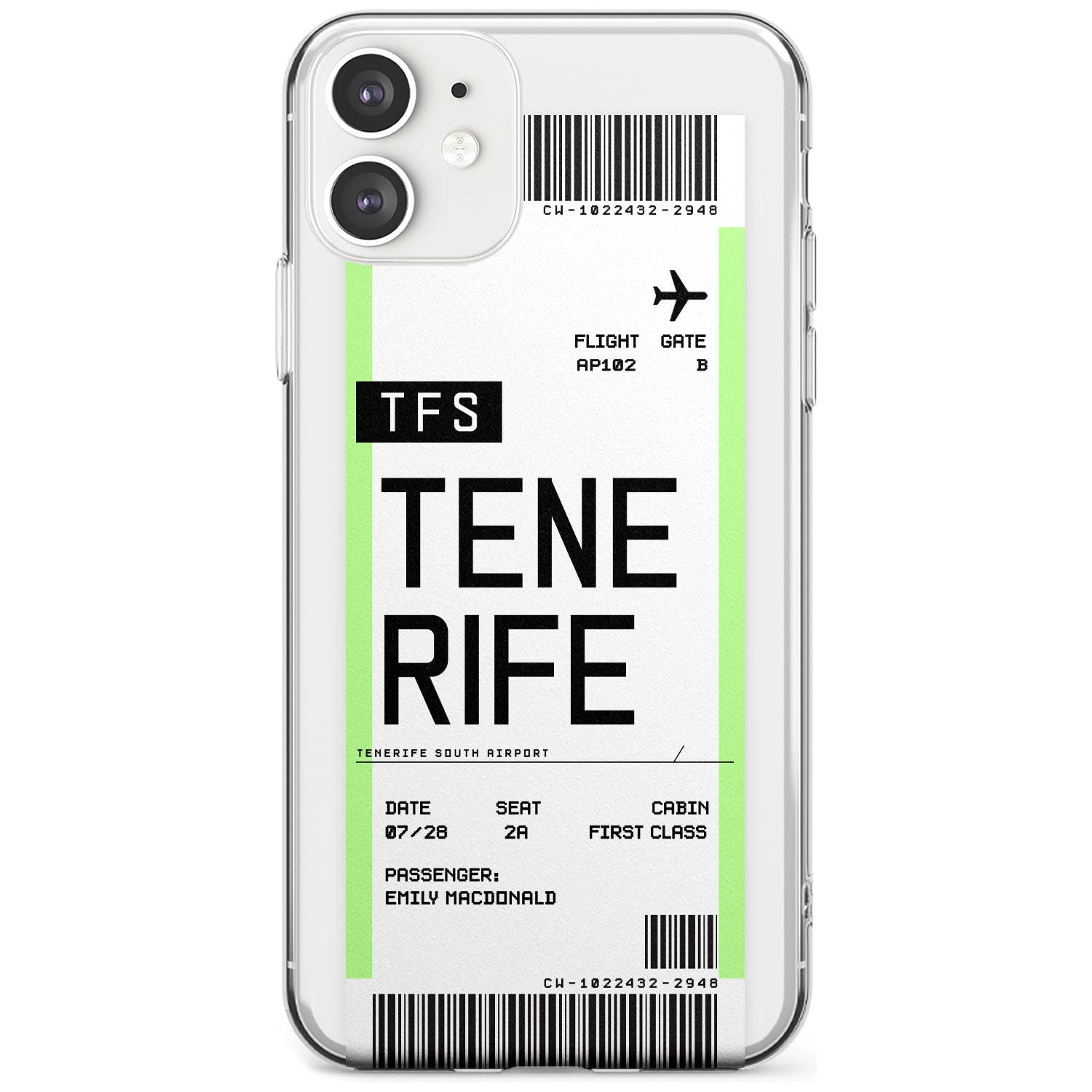 Tenerife Boarding Pass iPhone Case  Slim Case Custom Phone Case - Case Warehouse