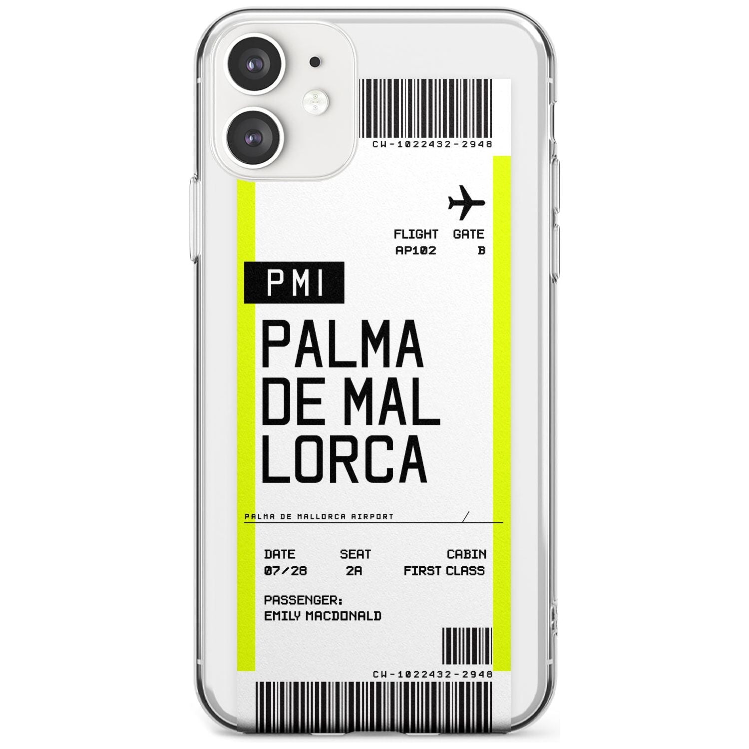 Palma De Mallorca Boarding Pass iPhone Case  Slim Case Custom Phone Case - Case Warehouse