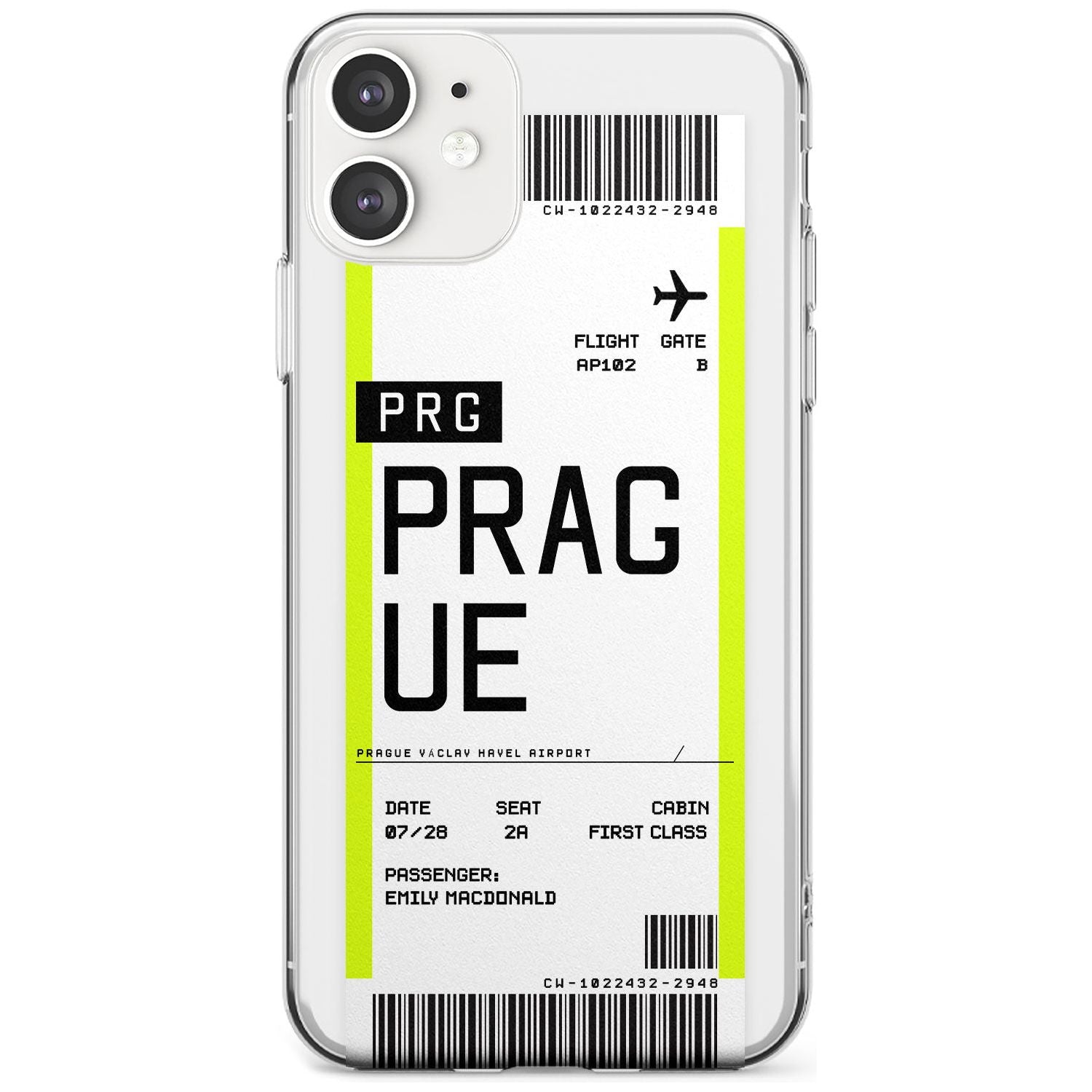 Prague Boarding Pass  Slim Case Custom Phone Case - Case Warehouse