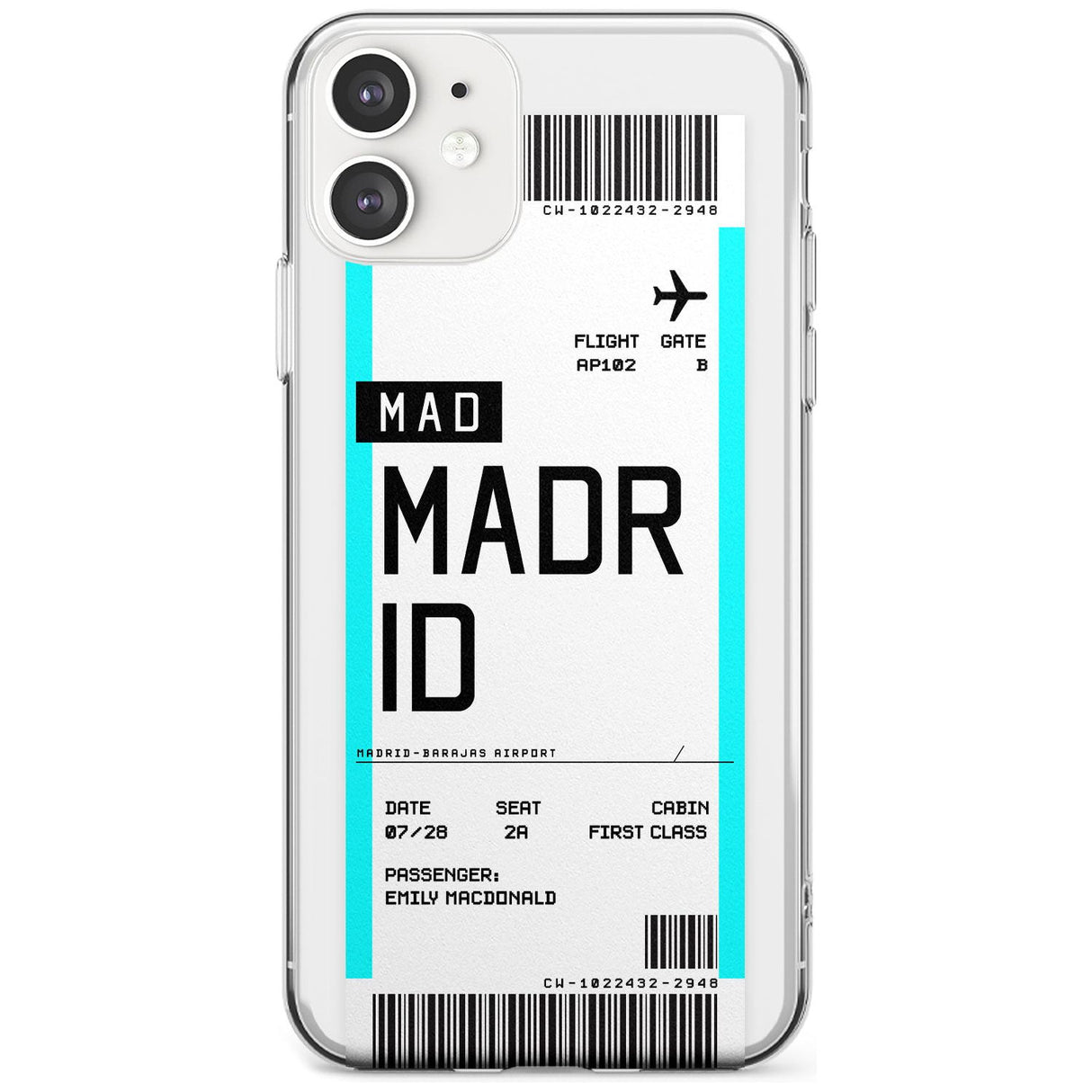 Madrid Boarding Pass iPhone Case  Slim Case Custom Phone Case - Case Warehouse