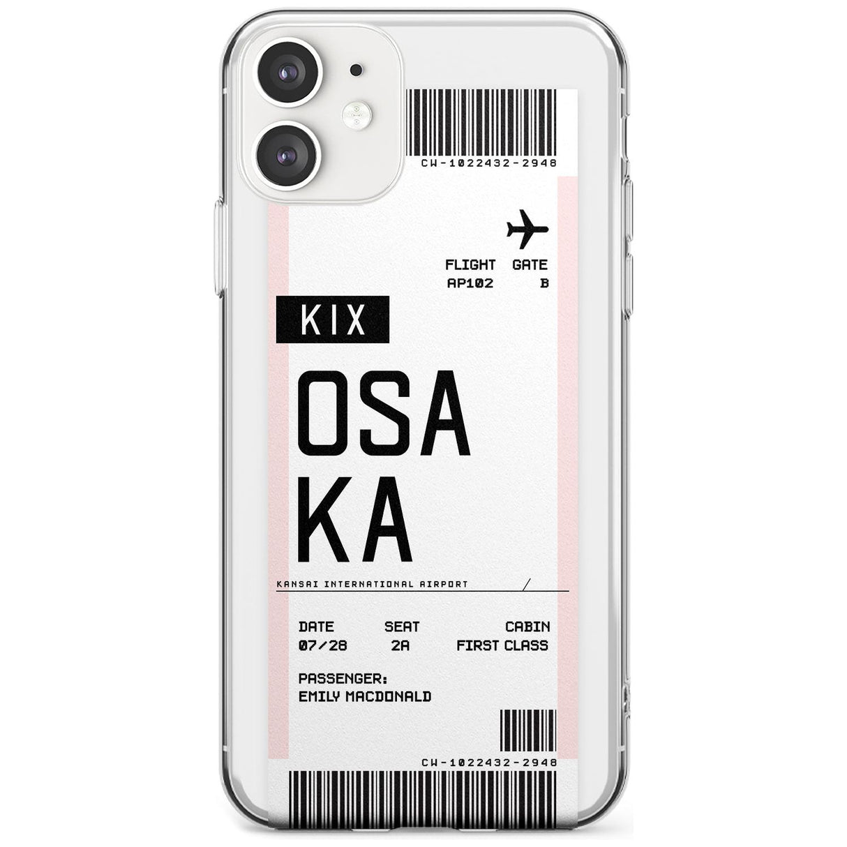 Osaka Boarding Pass iPhone Case  Slim Case Custom Phone Case - Case Warehouse