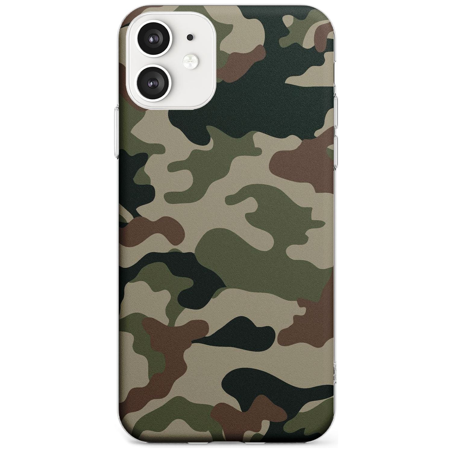 Green and Brown Camo Slim TPU Phone Case for iPhone 11