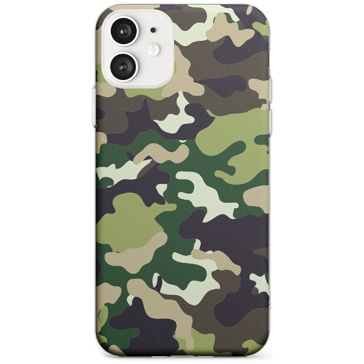 Green Camo Slim TPU Phone Case for iPhone 11