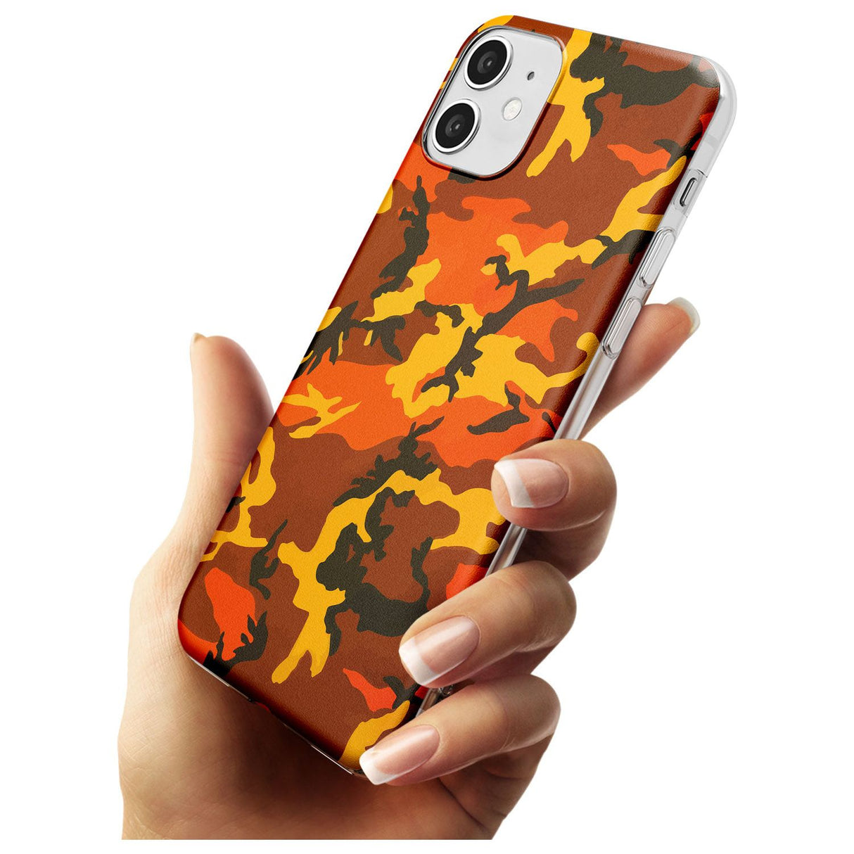 Orange Camo Slim TPU Phone Case for iPhone 11