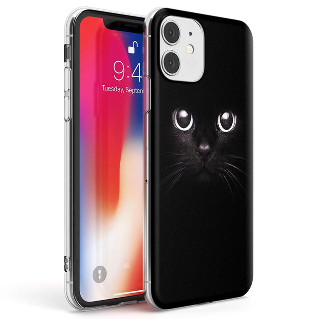 Black Cat Phone Case iPhone 11 / Clear Case,iPhone 12 / Clear Case,iPhone 12 Mini / Clear Case Blanc Space