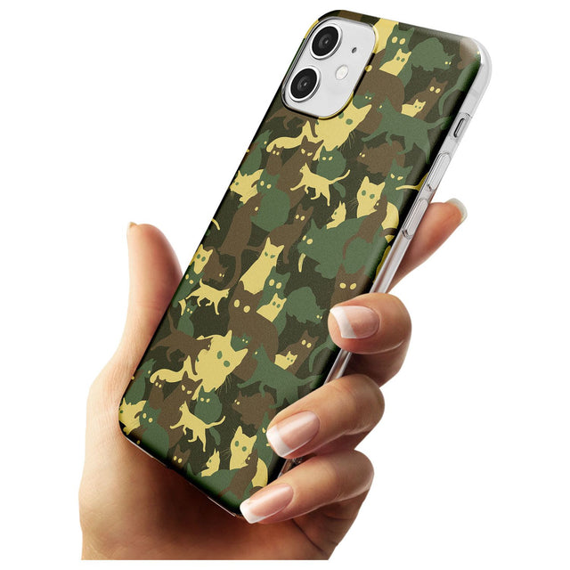 Forest Green Cat Camouflage Pattern Slim TPU Phone Case for iPhone 11