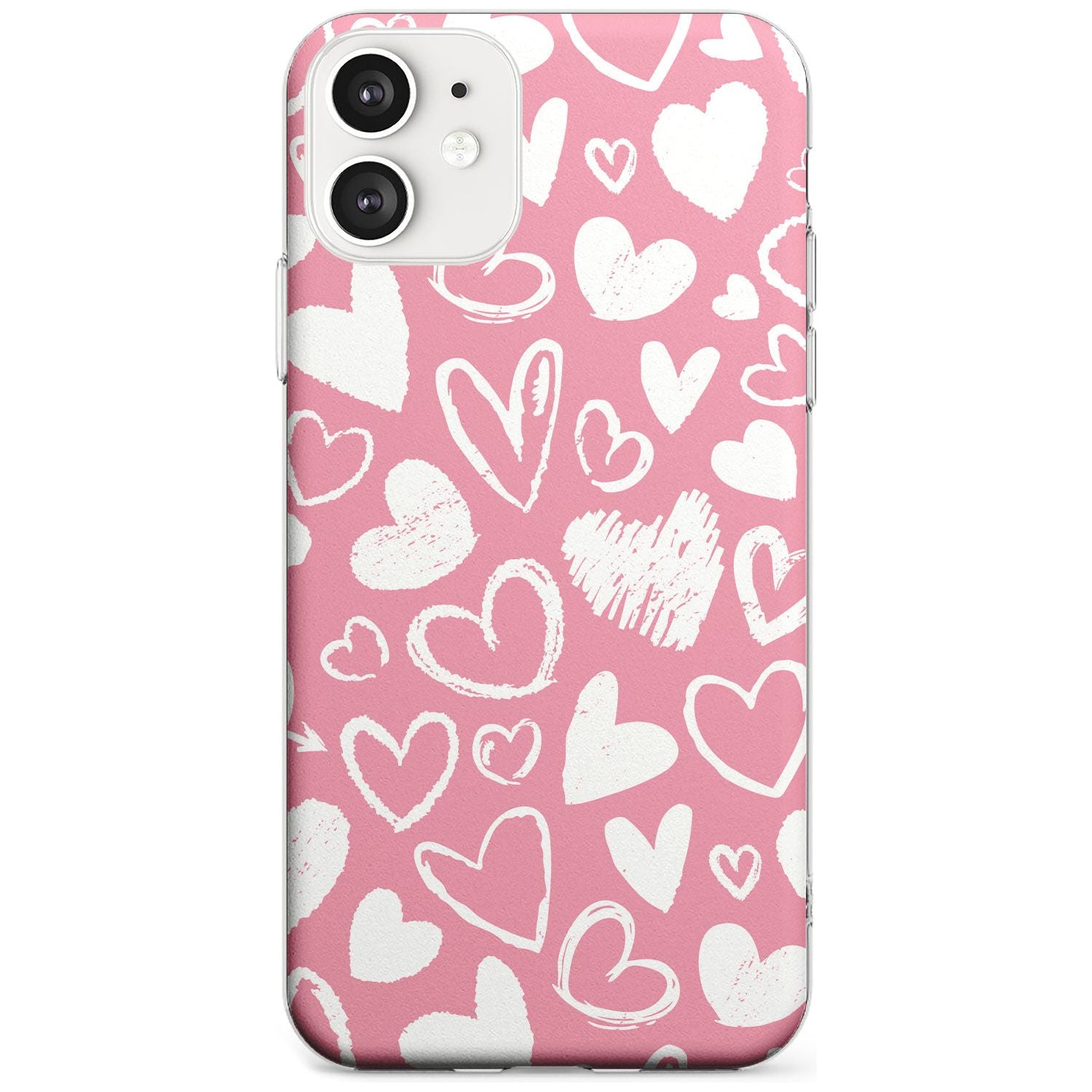 Chalk Hearts Slim TPU Phone Case for iPhone 11