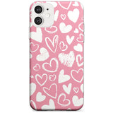 Chalk Hearts Slim TPU Phone Case for iPhone 11