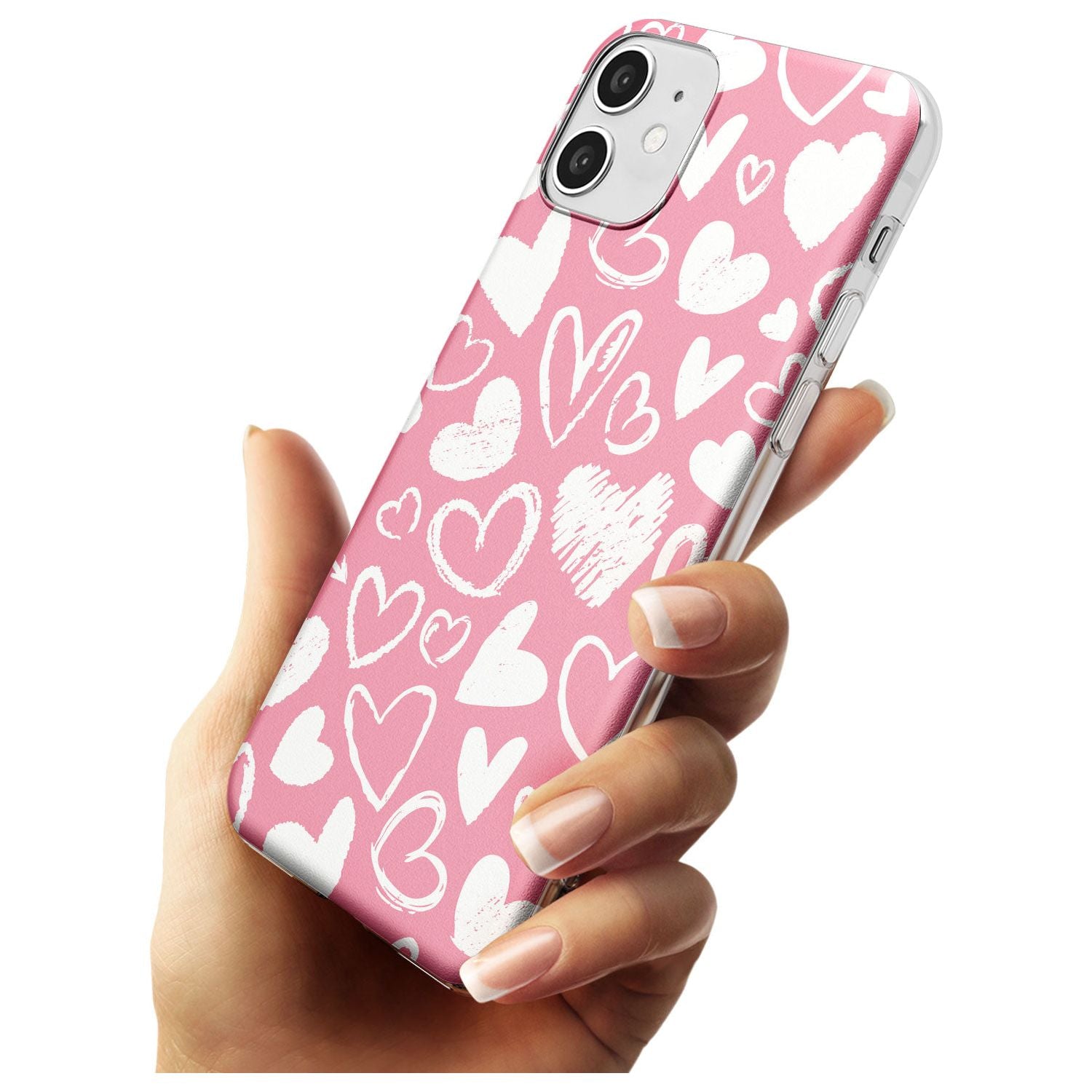 Chalk Hearts Slim TPU Phone Case for iPhone 11
