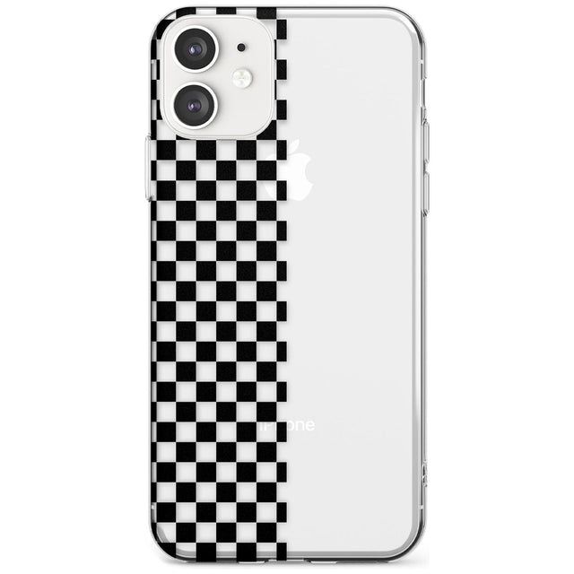 Checker: Half Black Check on Clear Phone Case iPhone 11 / Clear Case,iPhone 12 / Clear Case,iPhone 12 Mini / Clear Case Blanc Space