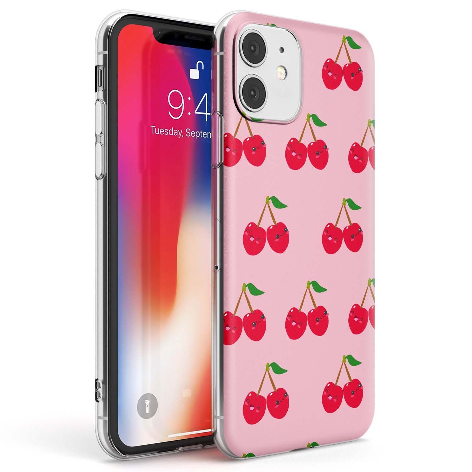 Cheeky Cherry Phone Case iPhone 11 / Clear Case,iPhone 12 / Clear Case,iPhone 12 Mini / Clear Case Blanc Space