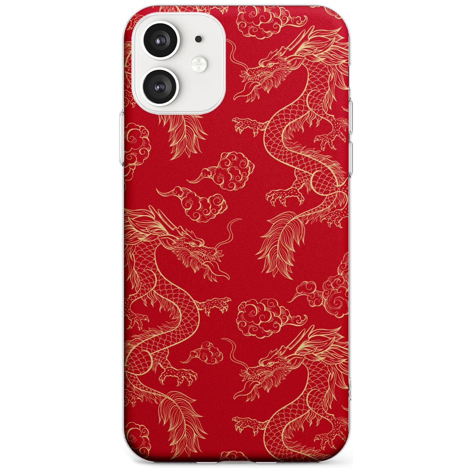 Red and Gold Dragon Pattern Slim TPU Phone Case for iPhone 11