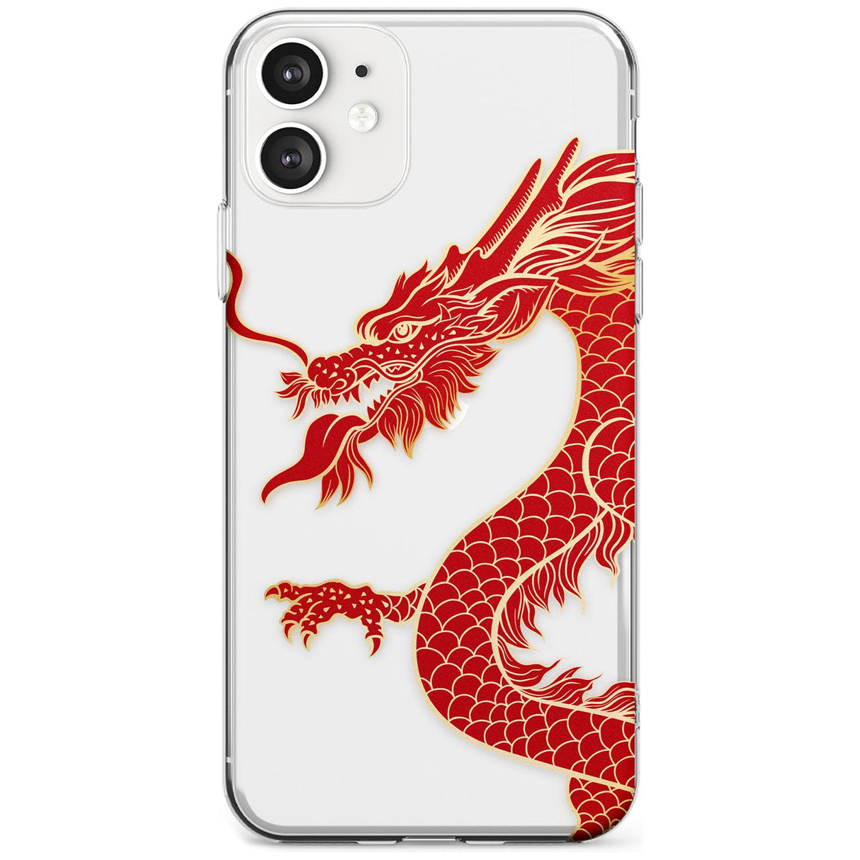 Large Red Dragon Phone Case iPhone 12 / Clear Case,iPhone 12 Mini / Clear Case,iPhone 11 / Clear Case Blanc Space