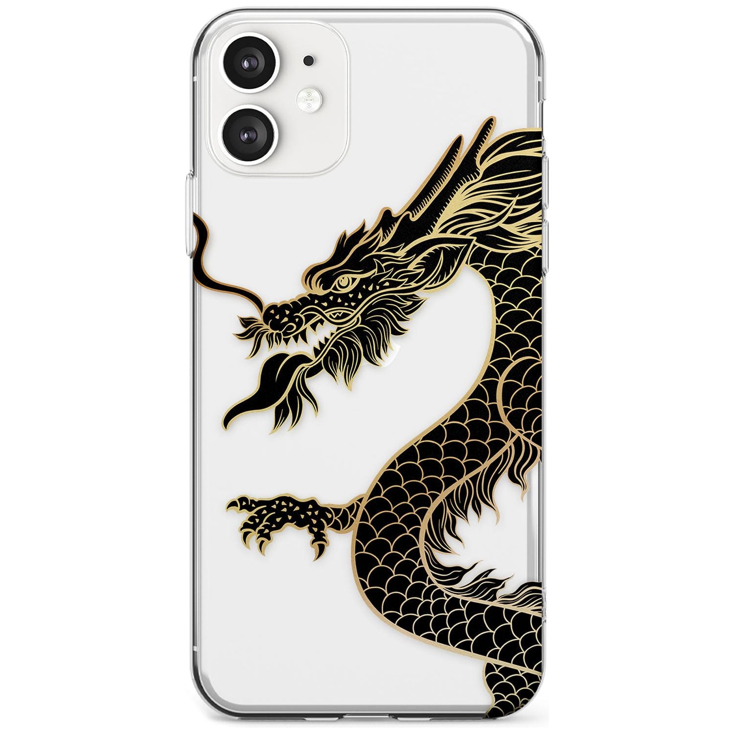 Large Black Dragon Phone Case iPhone 12 / Clear Case,iPhone 12 Mini / Clear Case,iPhone 11 / Clear Case Blanc Space