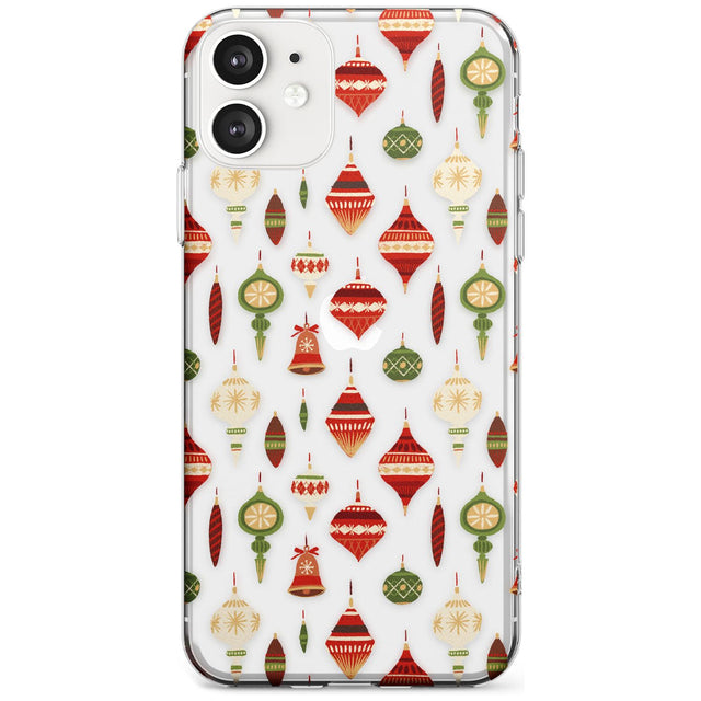 Christmas Baubles Pattern Slim TPU Phone Case for iPhone 11