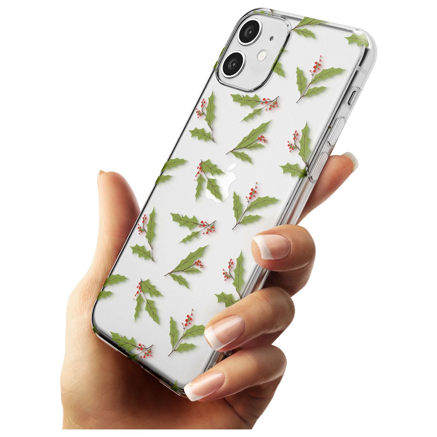 Christmas Holly Pattern Slim TPU Phone Case for iPhone 11