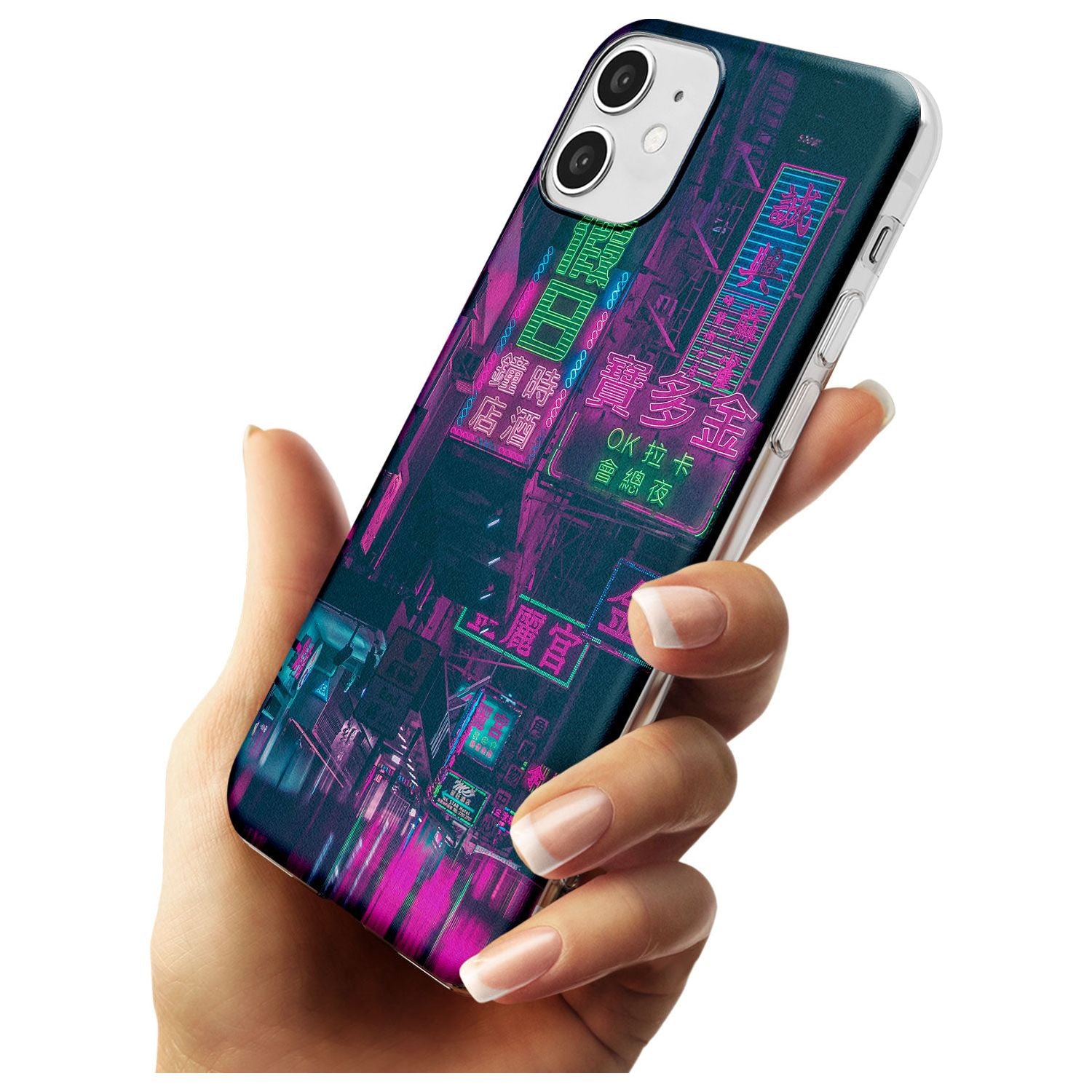 Rainy Reflections - Neon Cities Photographs Slim TPU Phone Case for iPhone 11