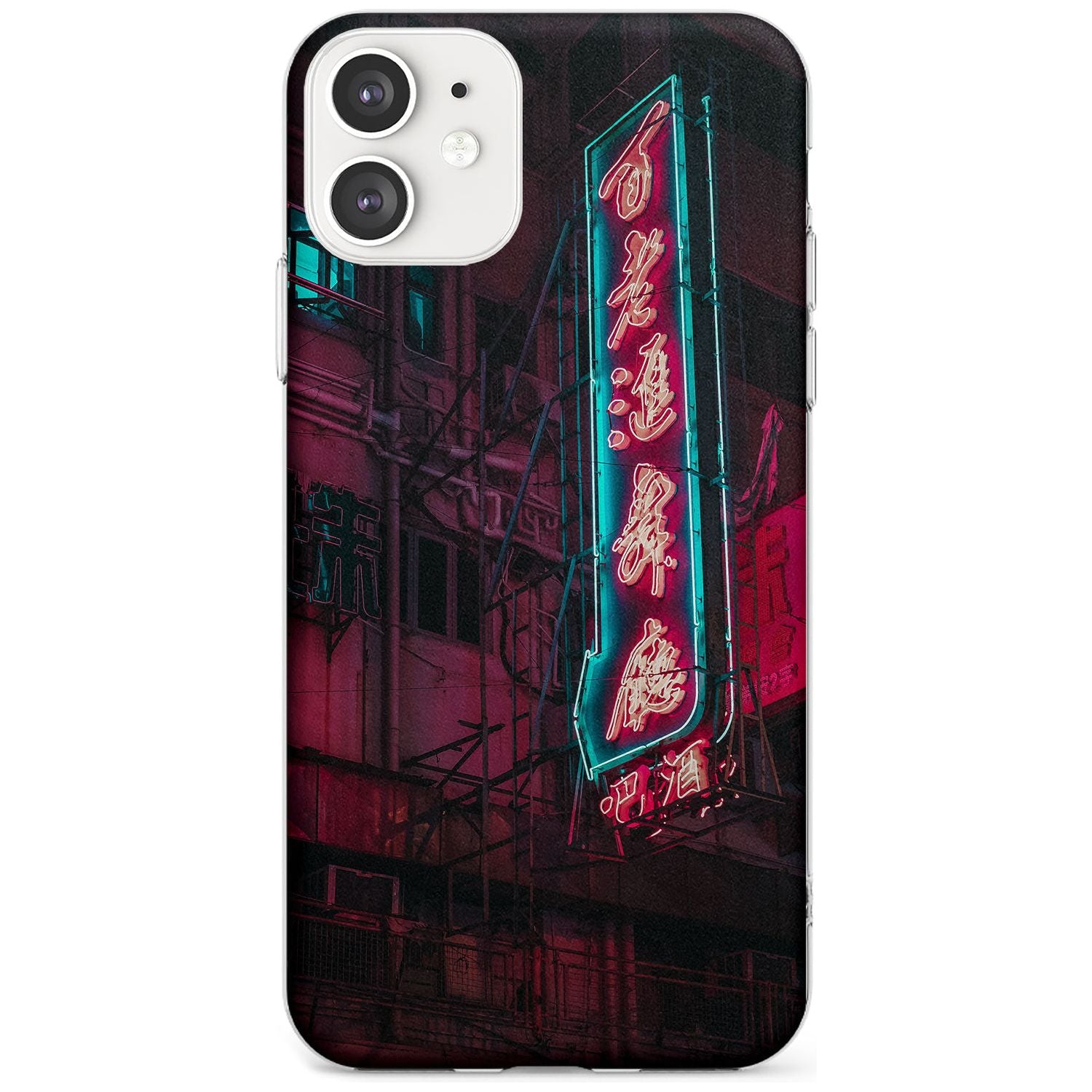 Large Kanji Sign - Neon Cities Photographs Slim TPU Phone Case for iPhone 11