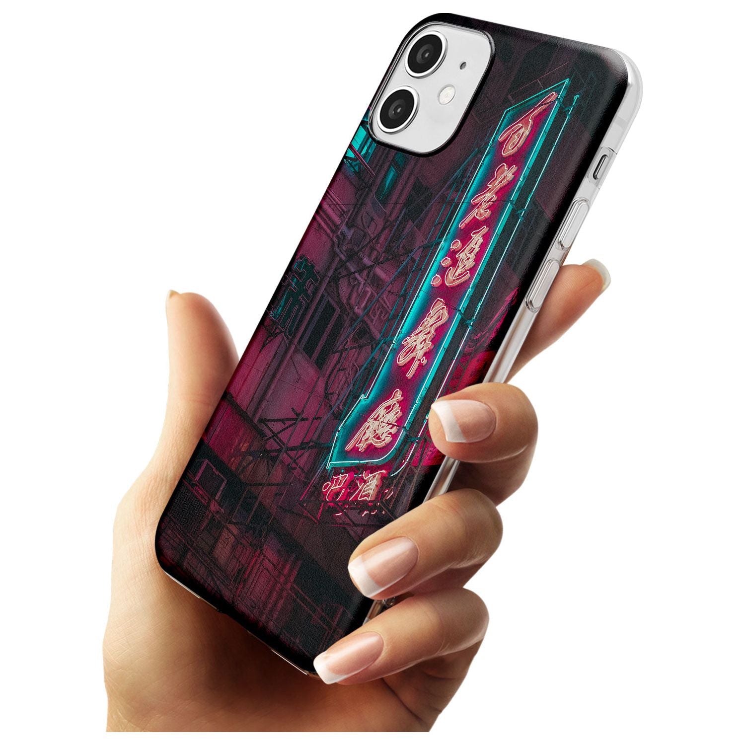 Large Kanji Sign - Neon Cities Photographs Slim TPU Phone Case for iPhone 11