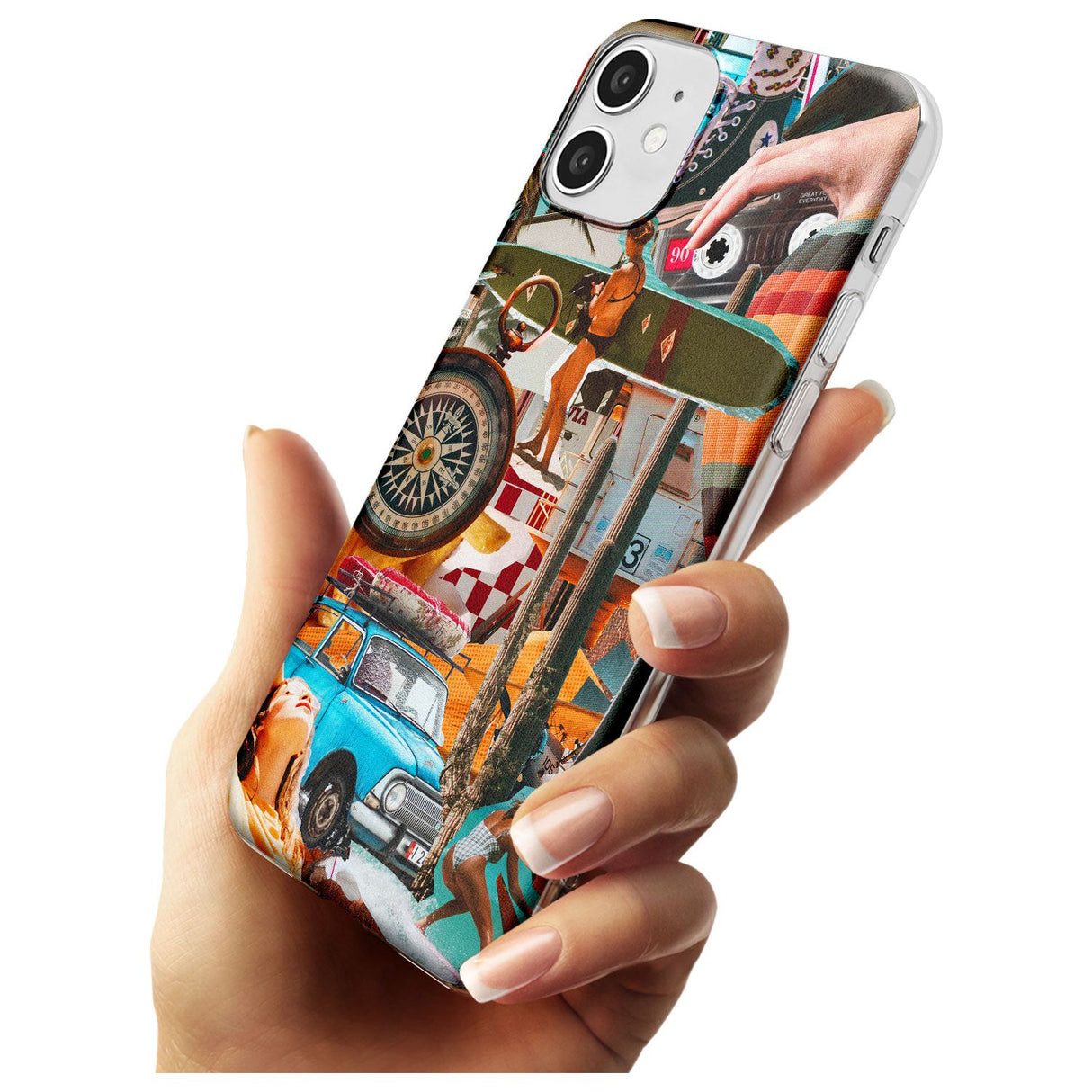 Vintage Collage: Road Trip Slim TPU Phone Case for iPhone 11