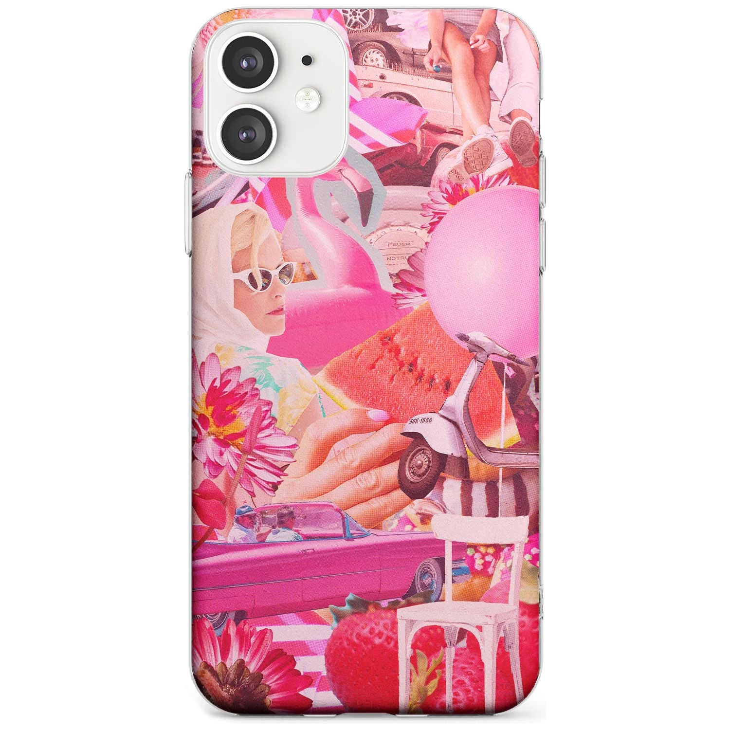 Vintage Collage: Pink Glamour Slim TPU Phone Case for iPhone 11