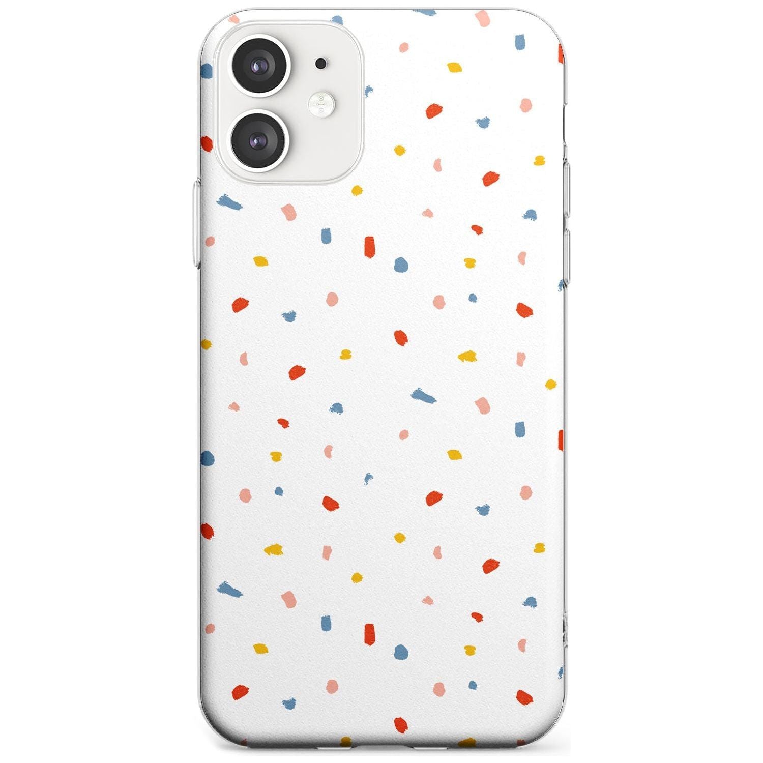 Confetti Print on Solid White Slim TPU Phone Case for iPhone 11