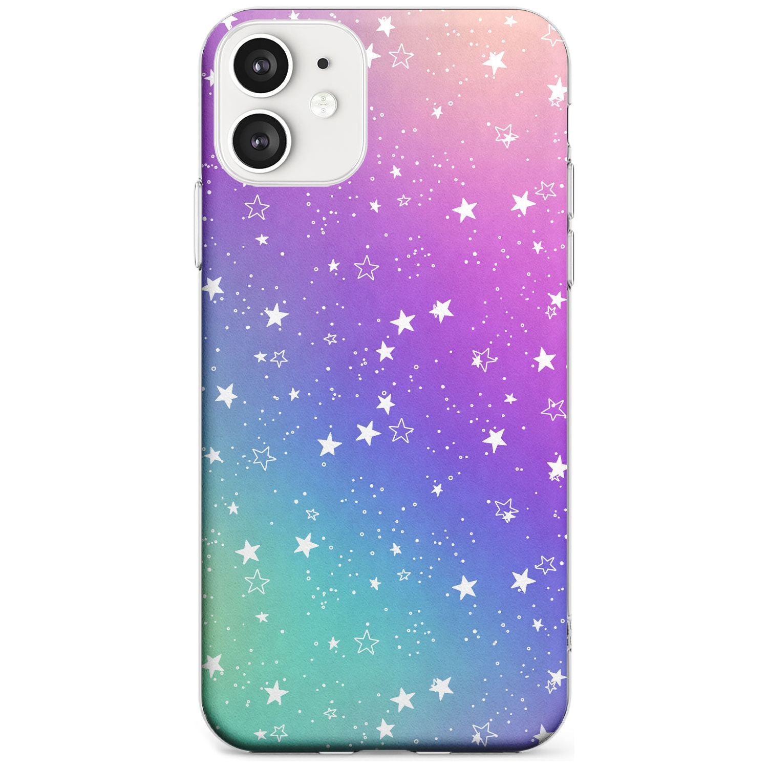 White Stars on Pastels Black Impact Phone Case for iPhone 11