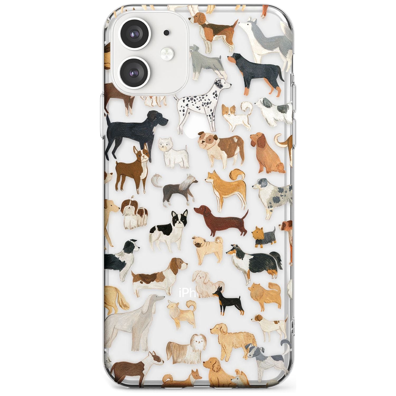 Hand Painted Dogs Slim TPU Phone Case for iPhone 11