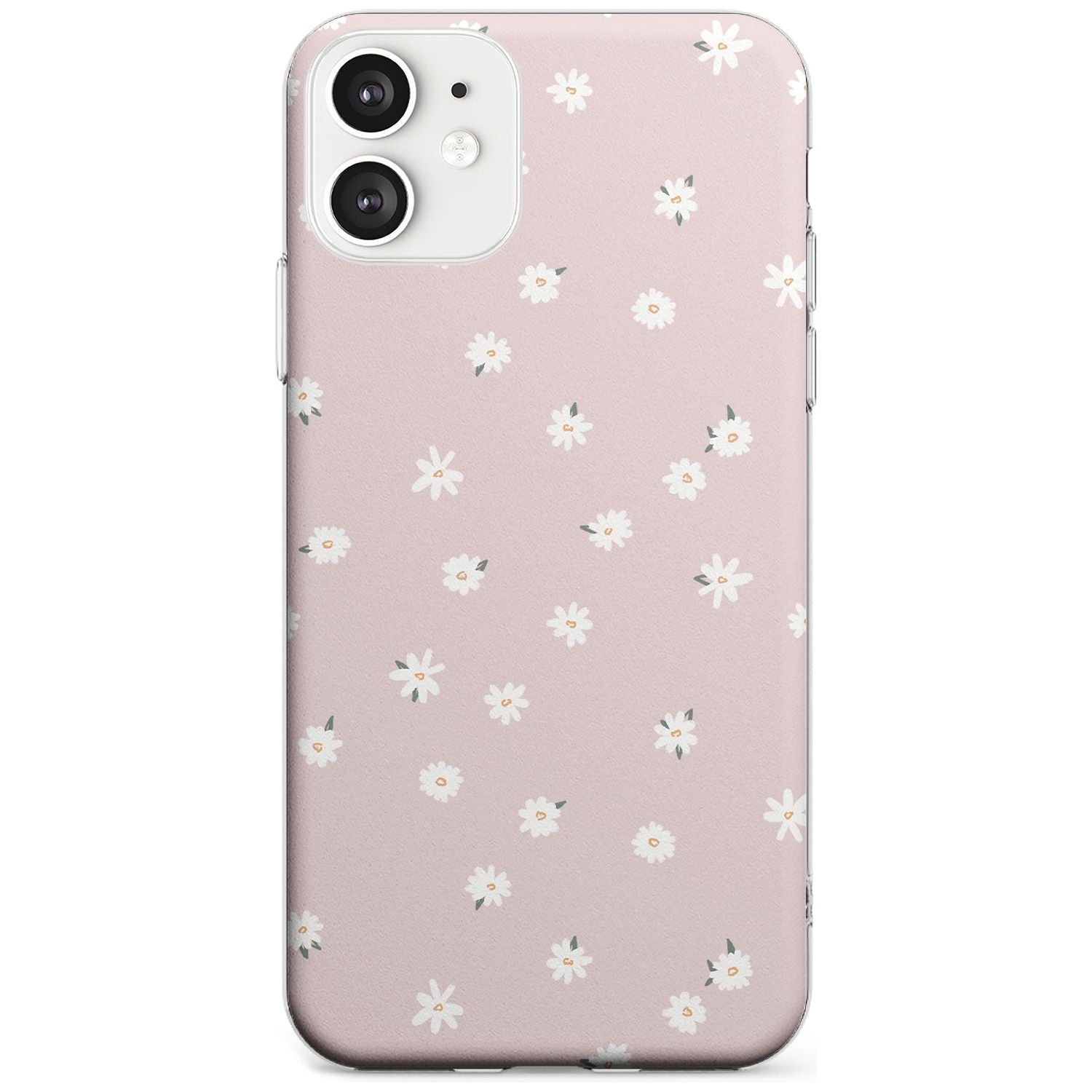 Painted Daises on Pink - Cute Floral Daisy Design Black Impact Phone Case for iPhone 11